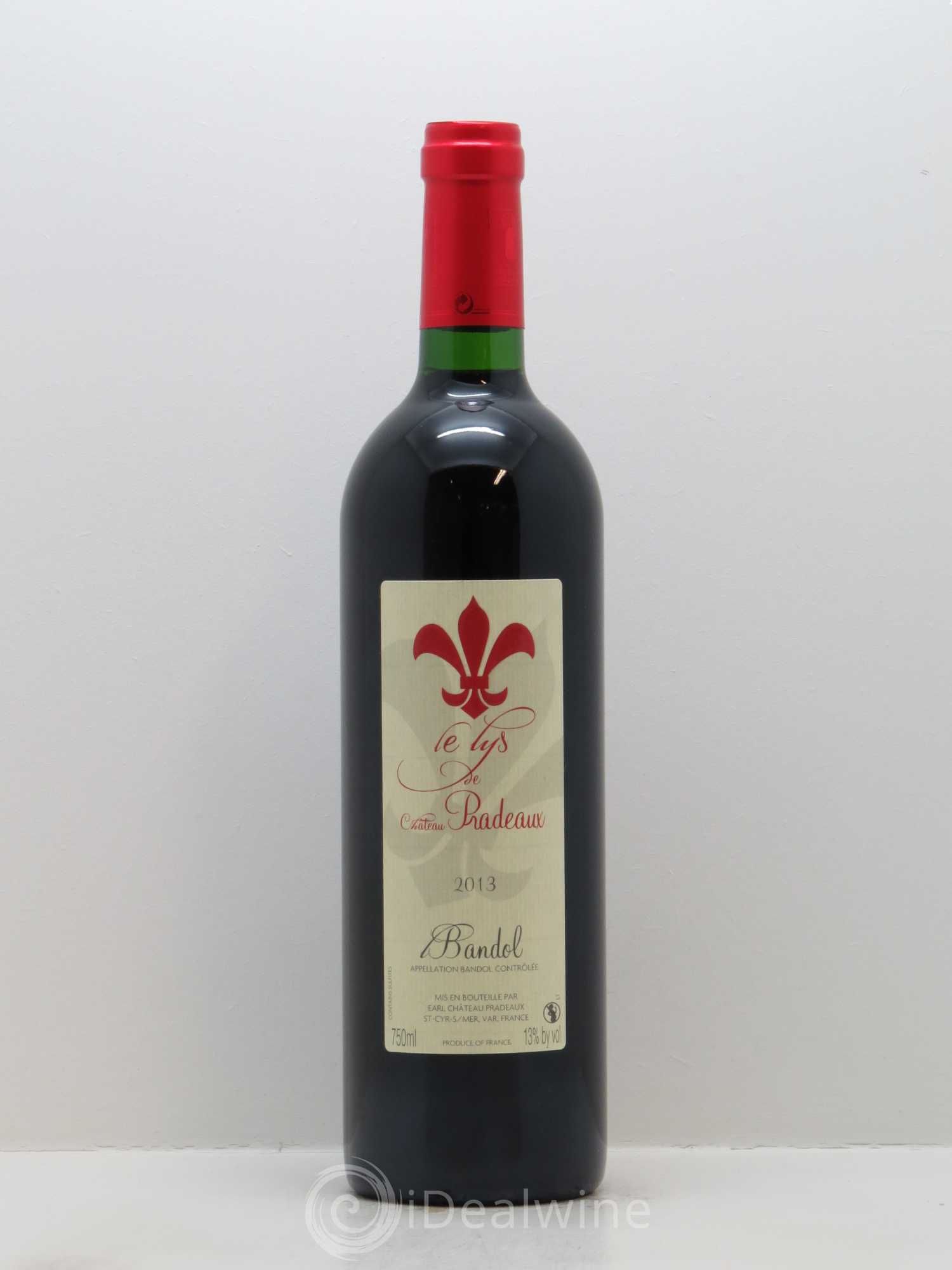 Bandol Château Pradeaux Le Lys Famille Portalis 2013 - Lot de 1 bouteille - 0