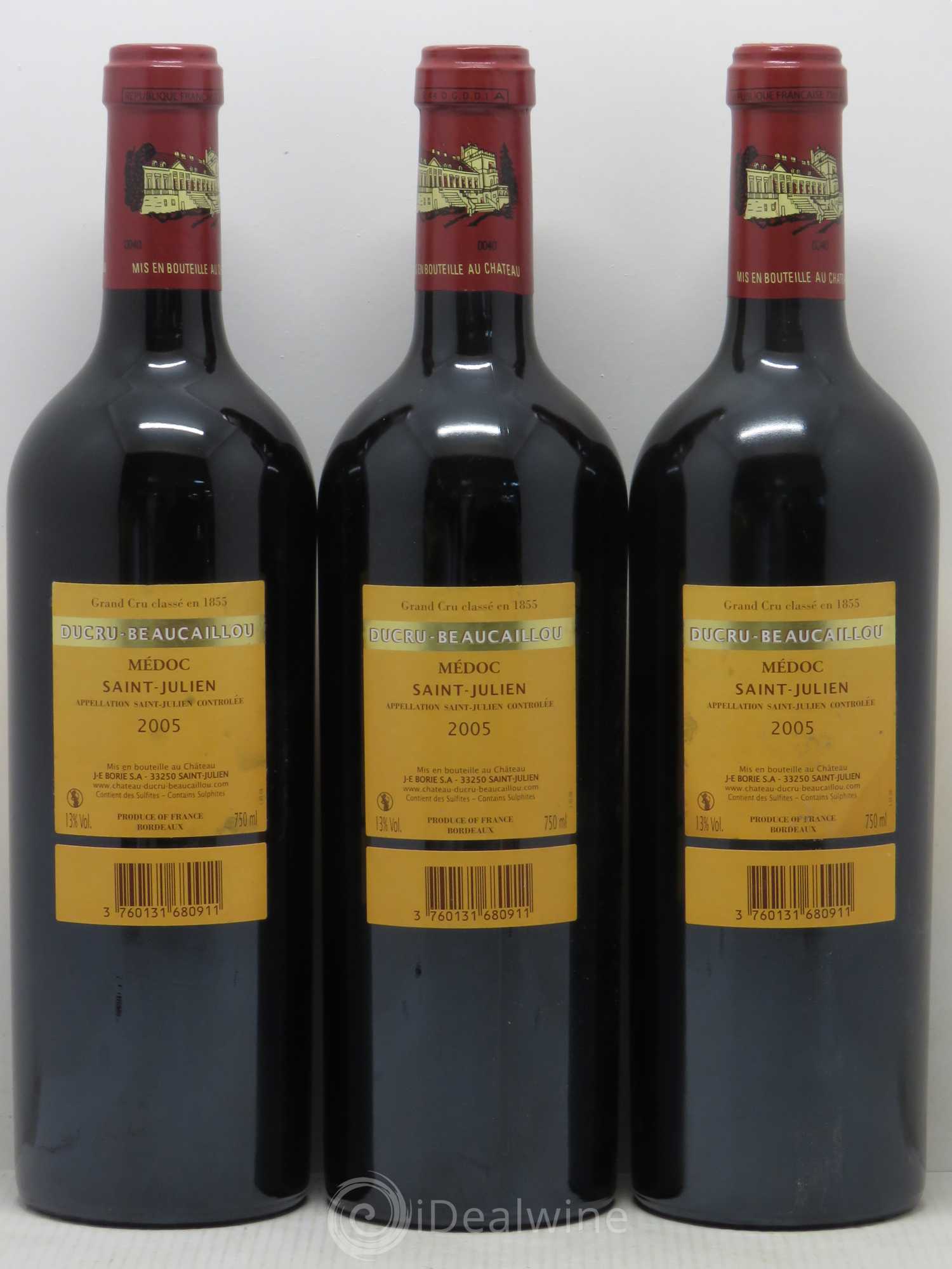 Château Ducru Beaucaillou 2ème Grand Cru Classé 2005 - Lot de 3 bouteilles - 1