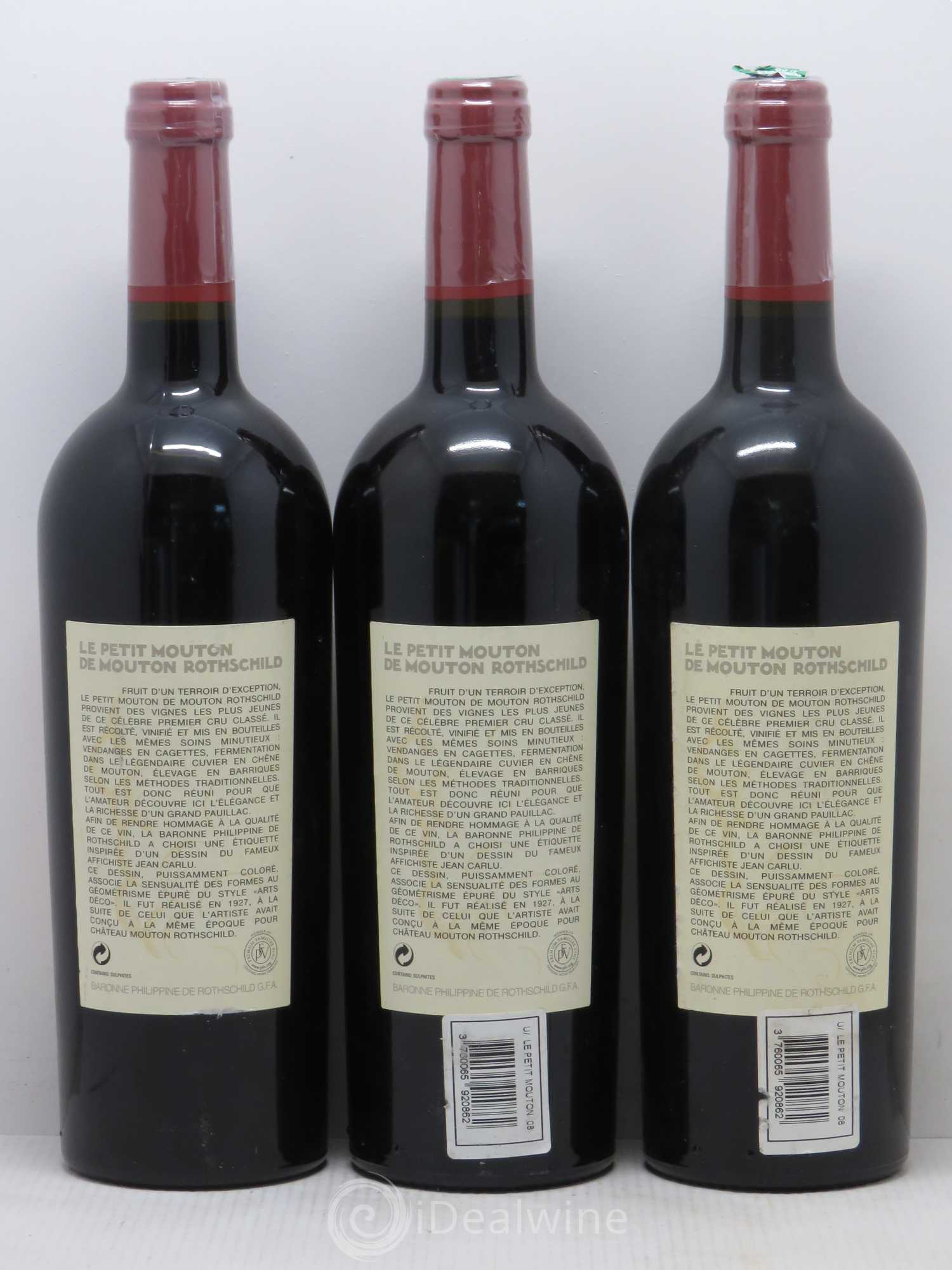 Petit Mouton Second Vin 2008 - Lot de 3 bouteilles - 1