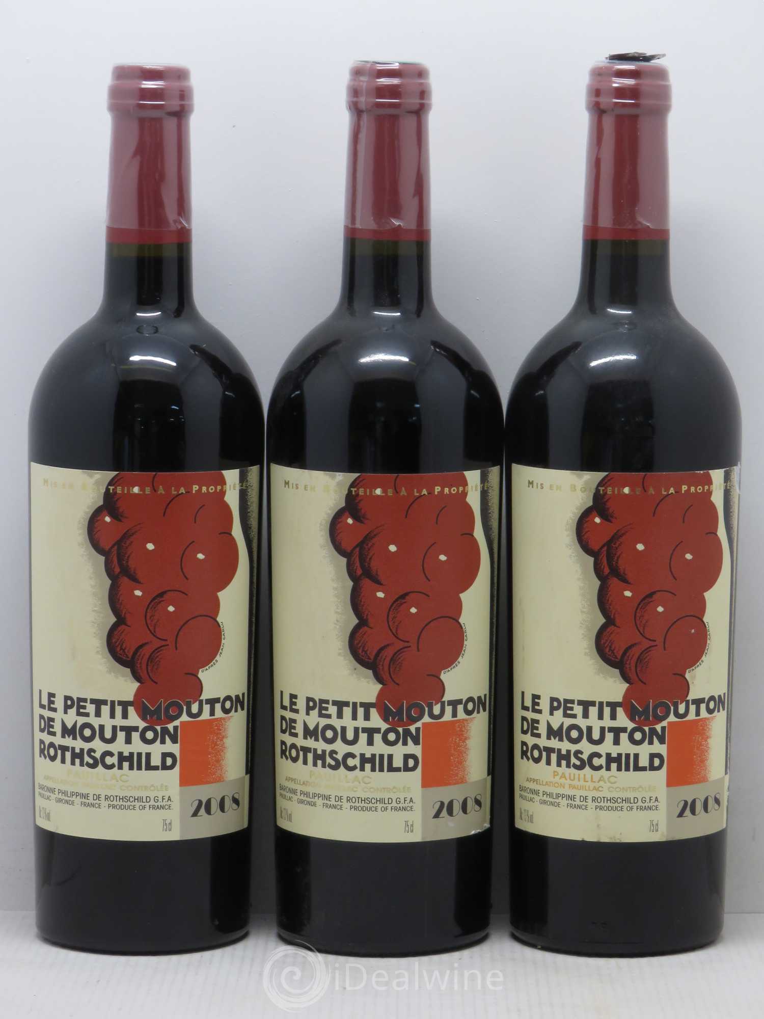 Petit Mouton Second Vin 2008 - Lot de 3 bouteilles - 0