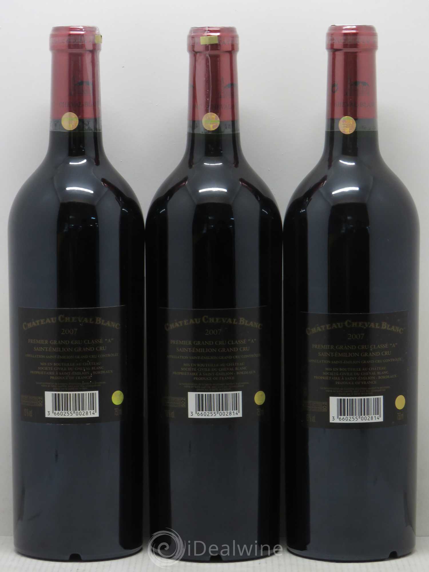 Château Cheval Blanc 1er Grand Cru Classé A 2007 - Lot de 3 bouteilles - 1