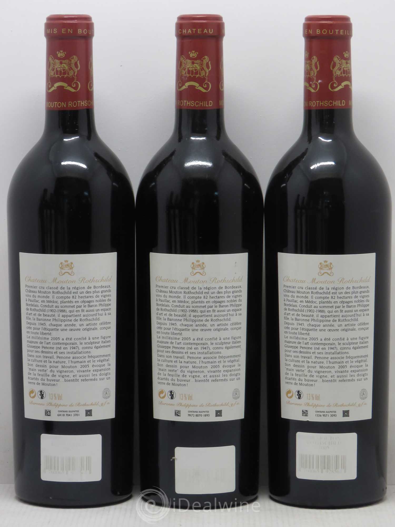 Château Mouton Rothschild 1er Grand Cru Classé 2005 - Lot de 6 bouteilles - 2