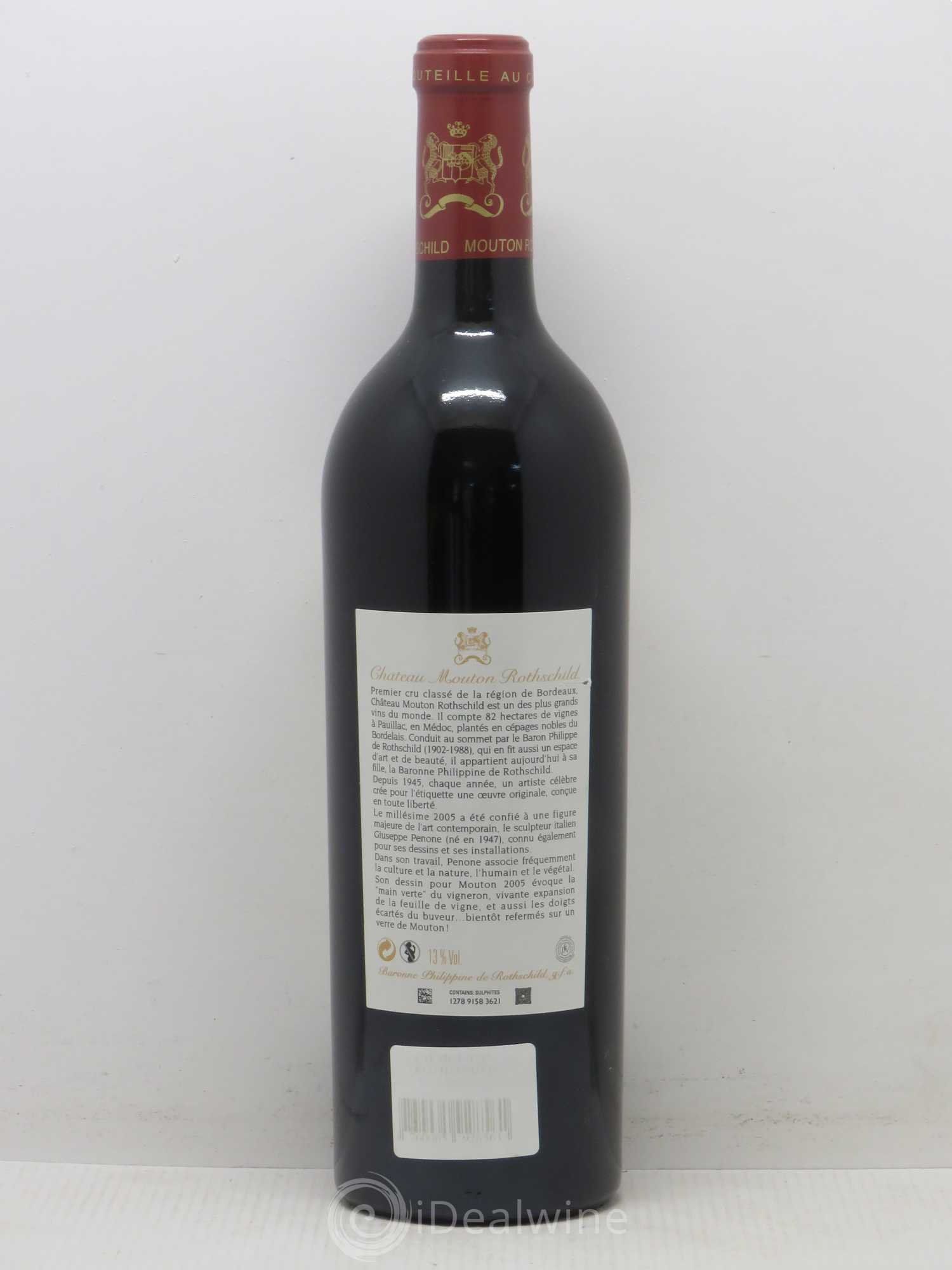 Château Mouton Rothschild 1er Grand Cru Classé 2005 - Lot de 1 bouteille - 1
