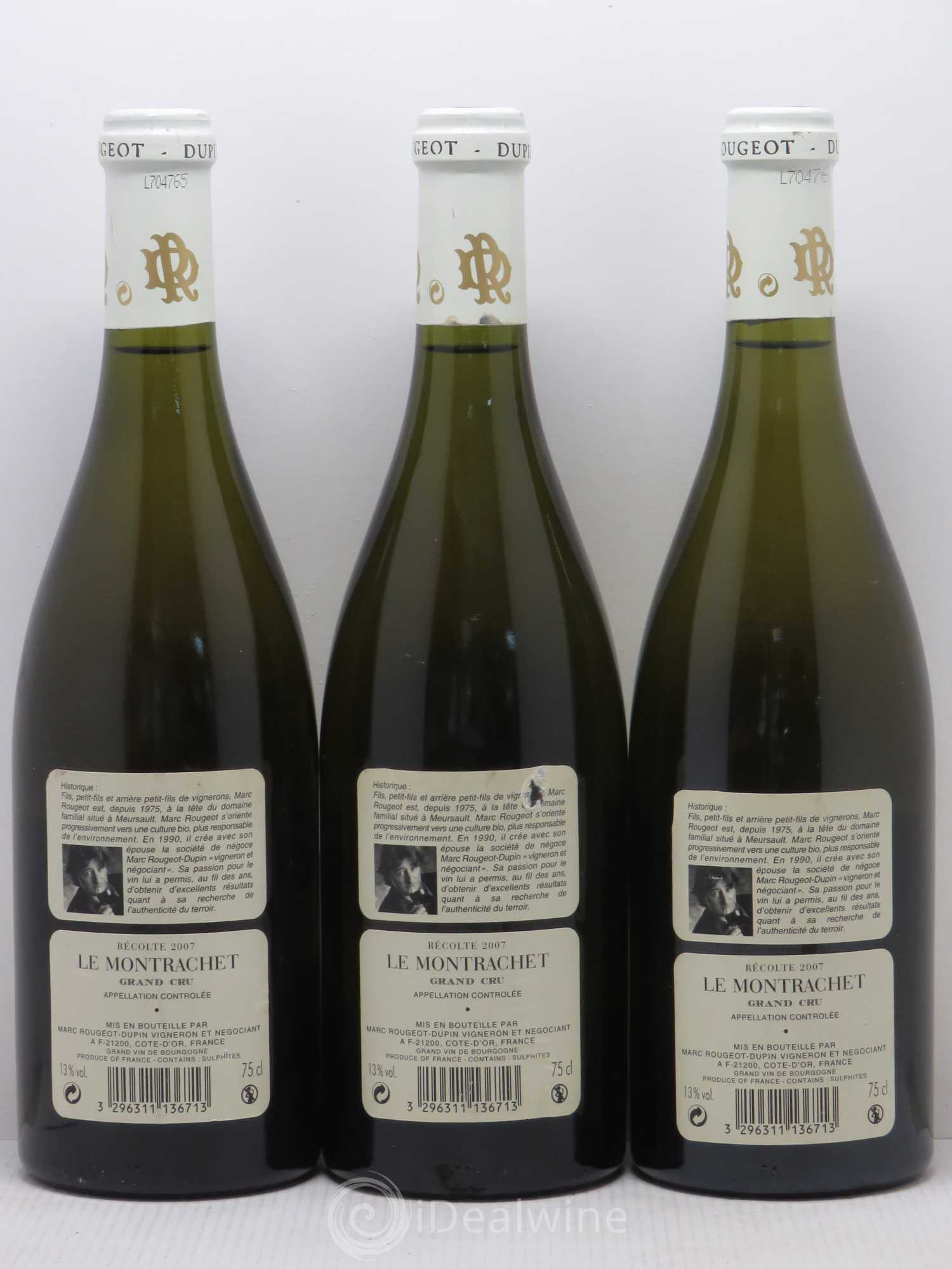 Montrachet Grand Cru Rougeot Dupin 2007 - Lot de 3 bouteilles - 1