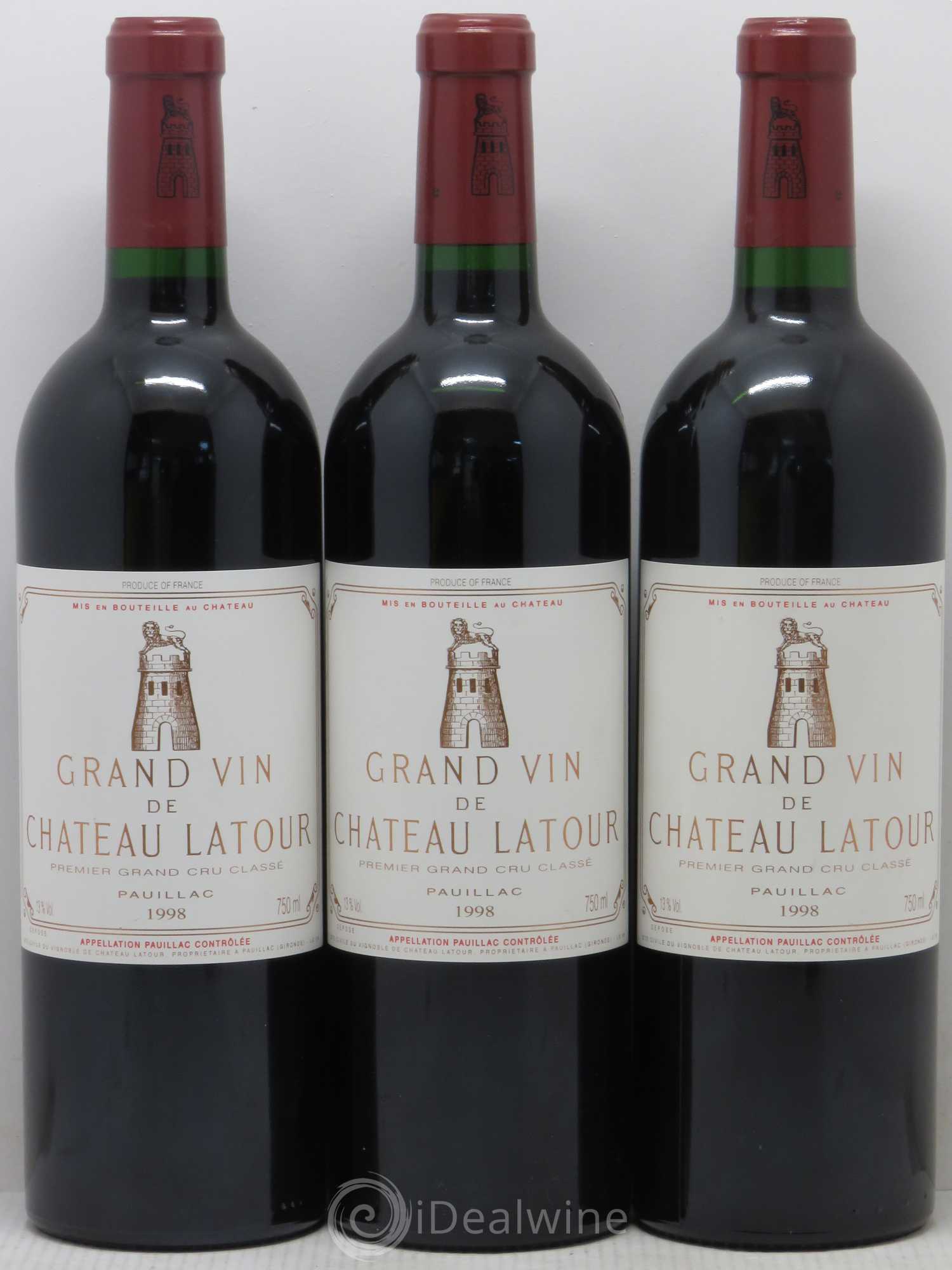 Château Latour 1er Grand Cru Classé 1998 - Lot de 3 bouteilles - 0