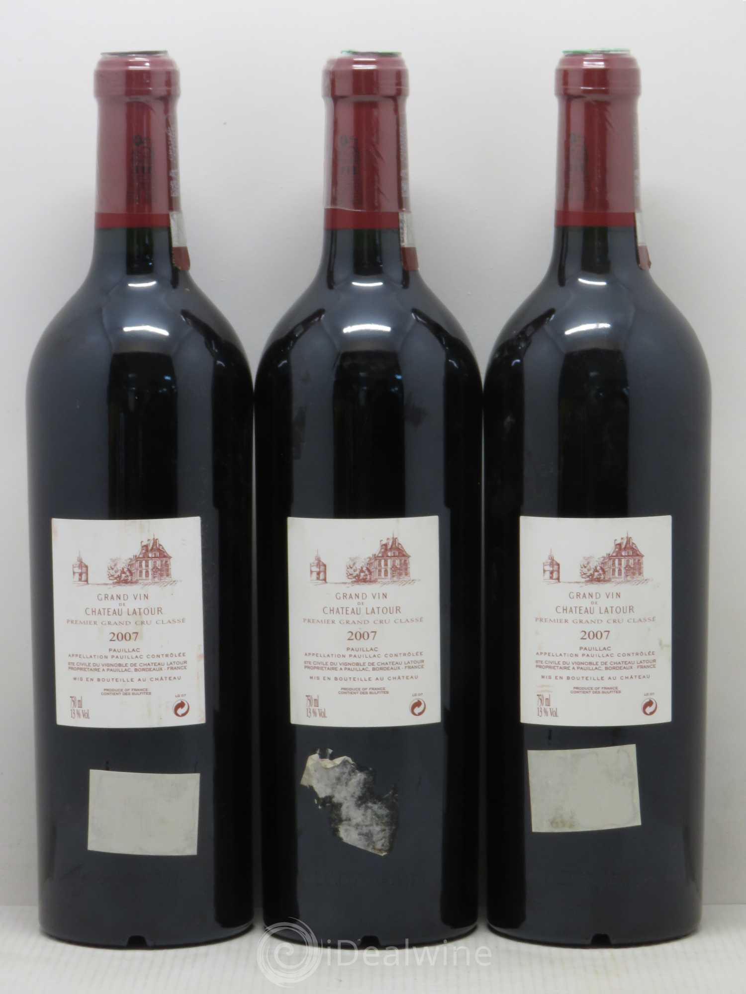 Château Latour 1er Grand Cru Classé 2007 - Lot de 3 bouteilles - 1