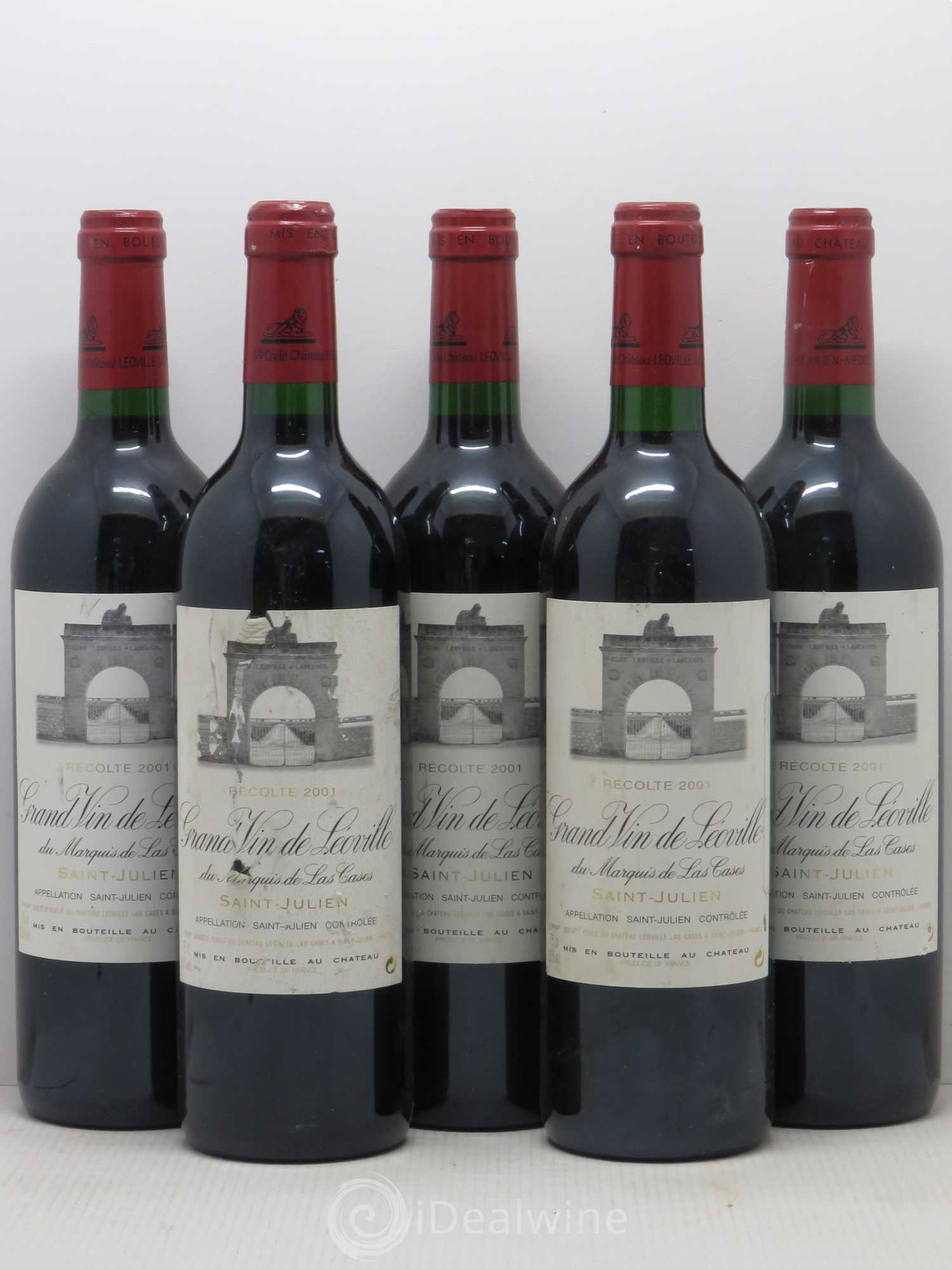 Château Léoville Las Cases 2ème Grand Cru Classé 2001 - Lot de 5 bouteilles - 0
