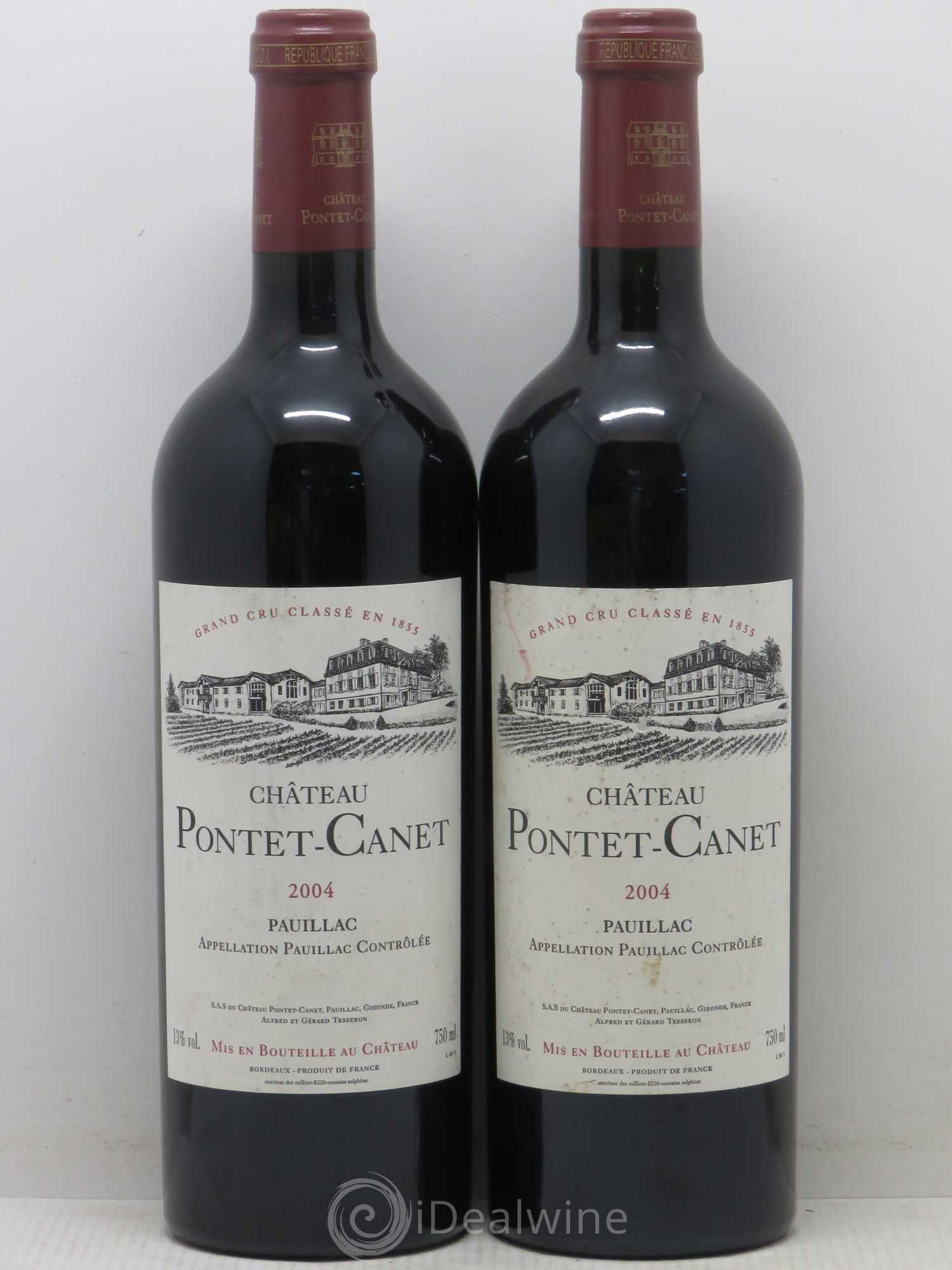 Château Pontet Canet 5ème Grand Cru Classé 2004 - Lot de 2 bouteilles - 0