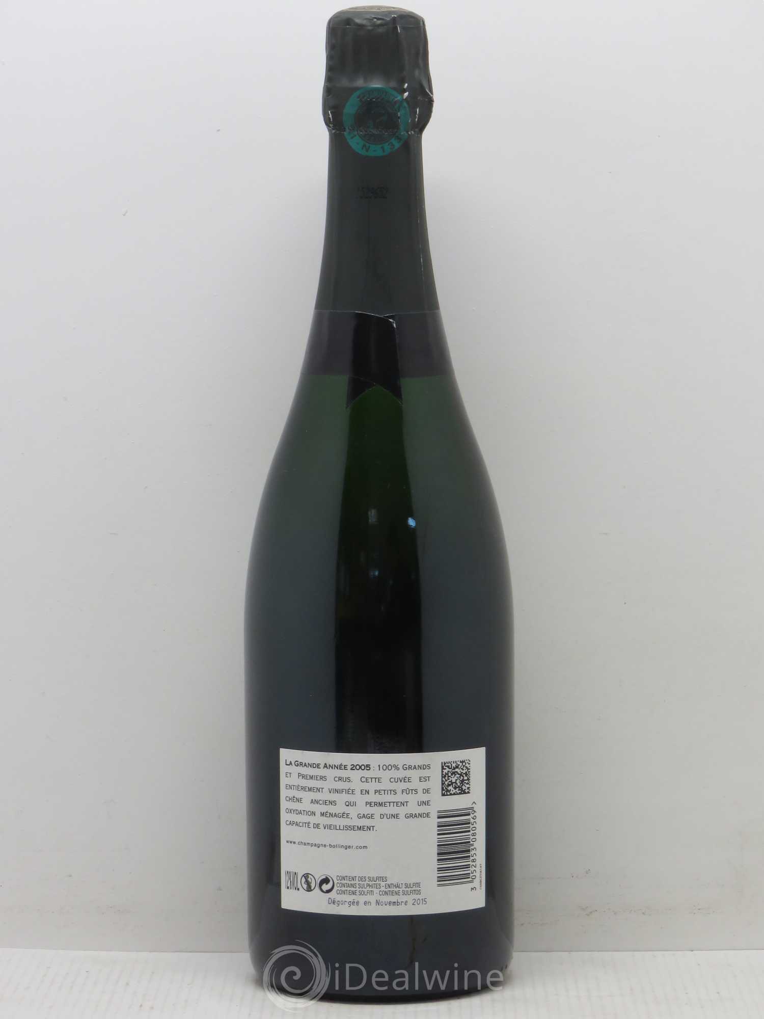La Grande Année Brut Bollinger 2005 - Lot de 1 bouteille - 1
