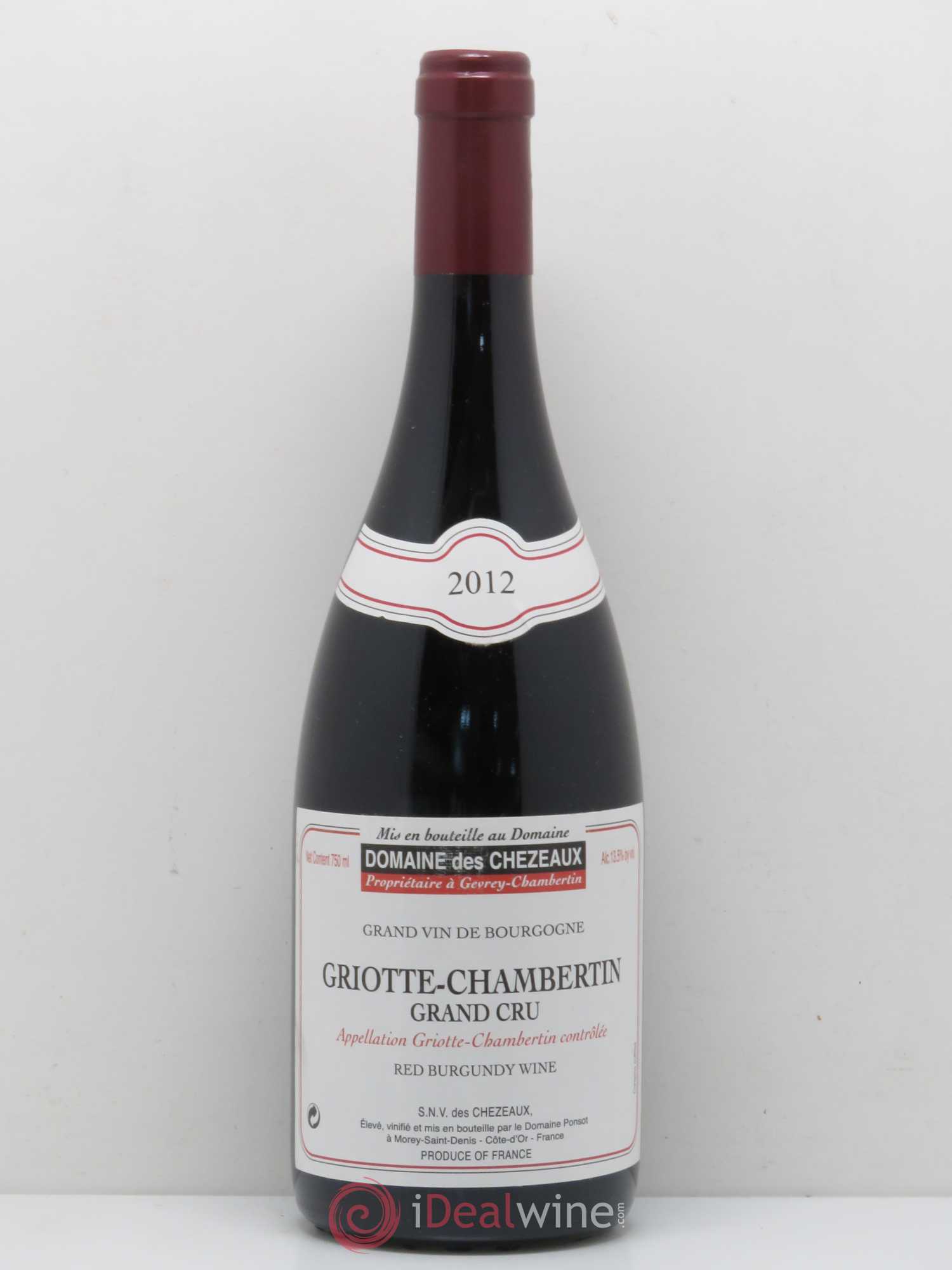 Griotte-Chambertin Grand Cru Domaine Des Chezeaux 2012 - Posten von 1 Flasche - 0