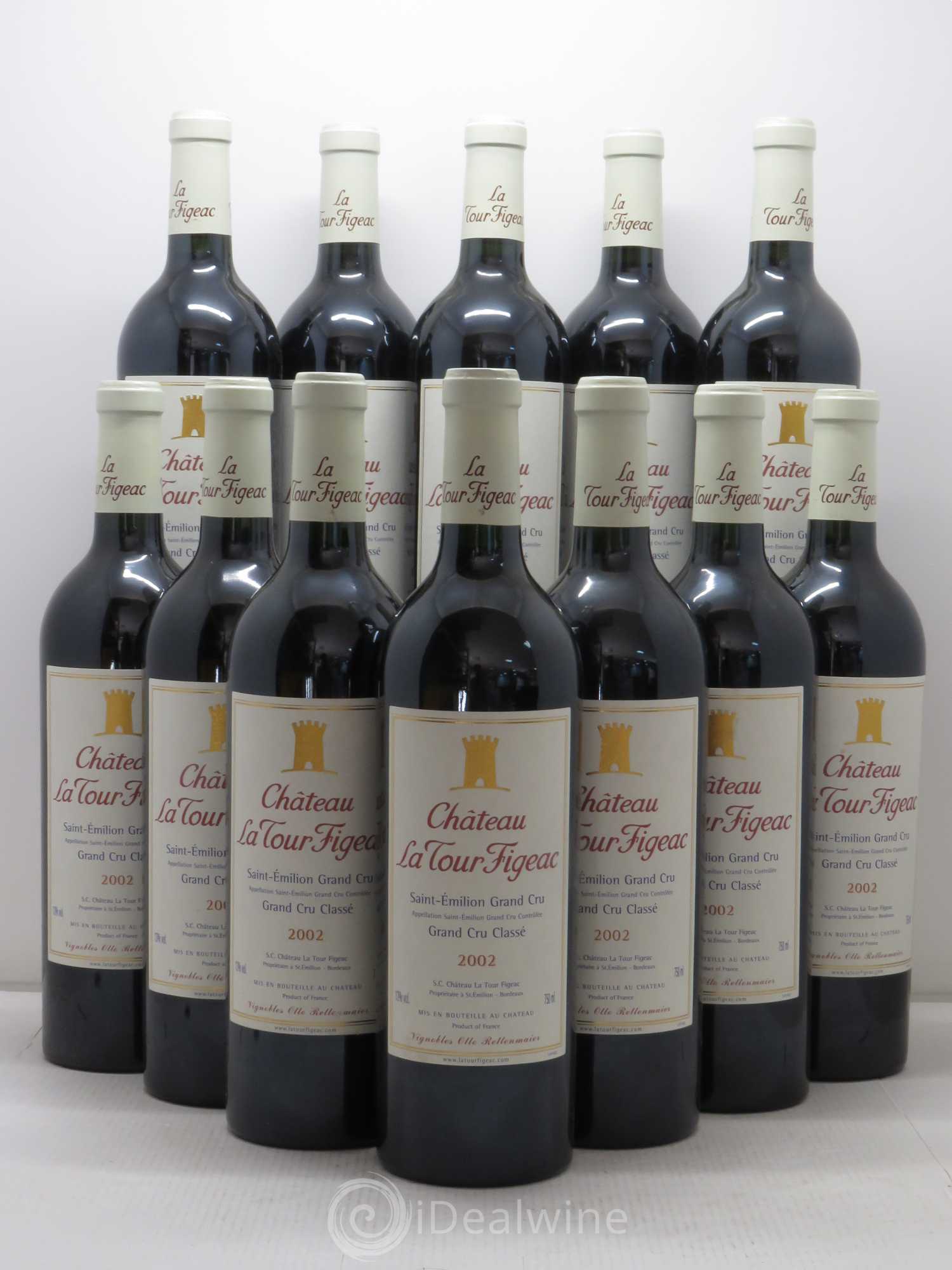 Château la Tour Figeac Grand Cru Classé 2002 - Lot de 12 bouteilles - 0