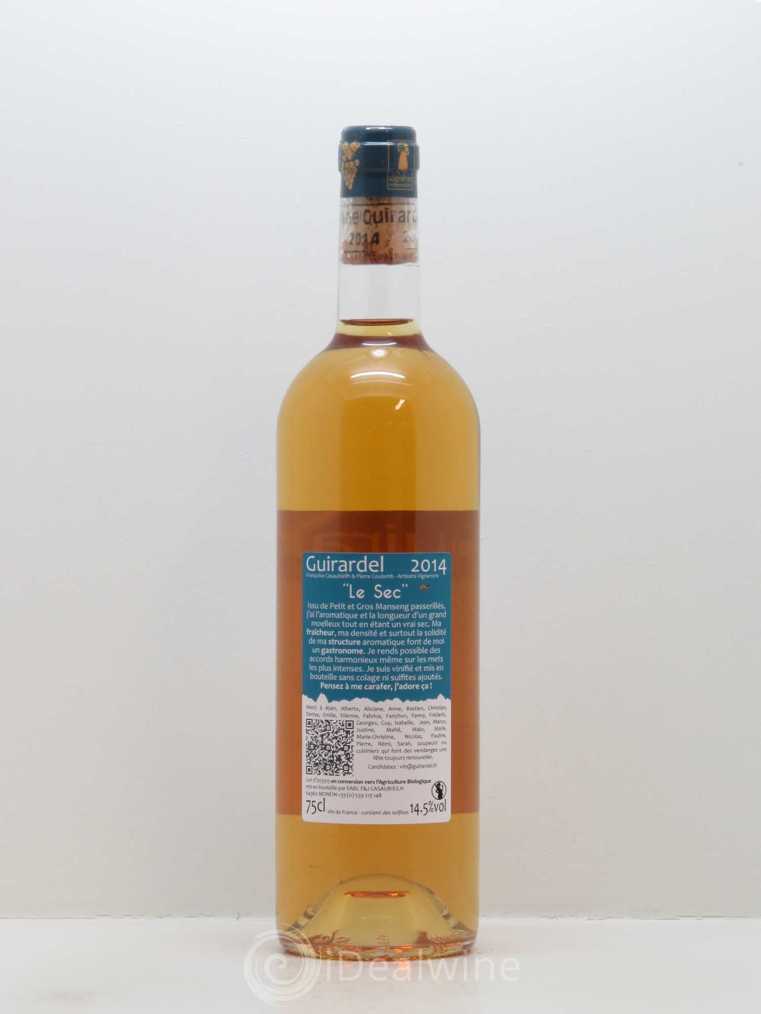 Jurançon Le Sec Guirardel (Domaine) 2014 - Lot de 1 bouteille - 1