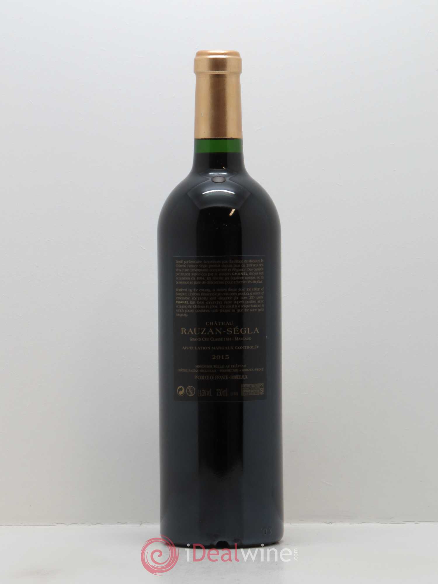 Château Rauzan Ségla Grand Cru Classé (CBO à partir de 12 bts) 2015 - Lot de 1 bouteille - 1