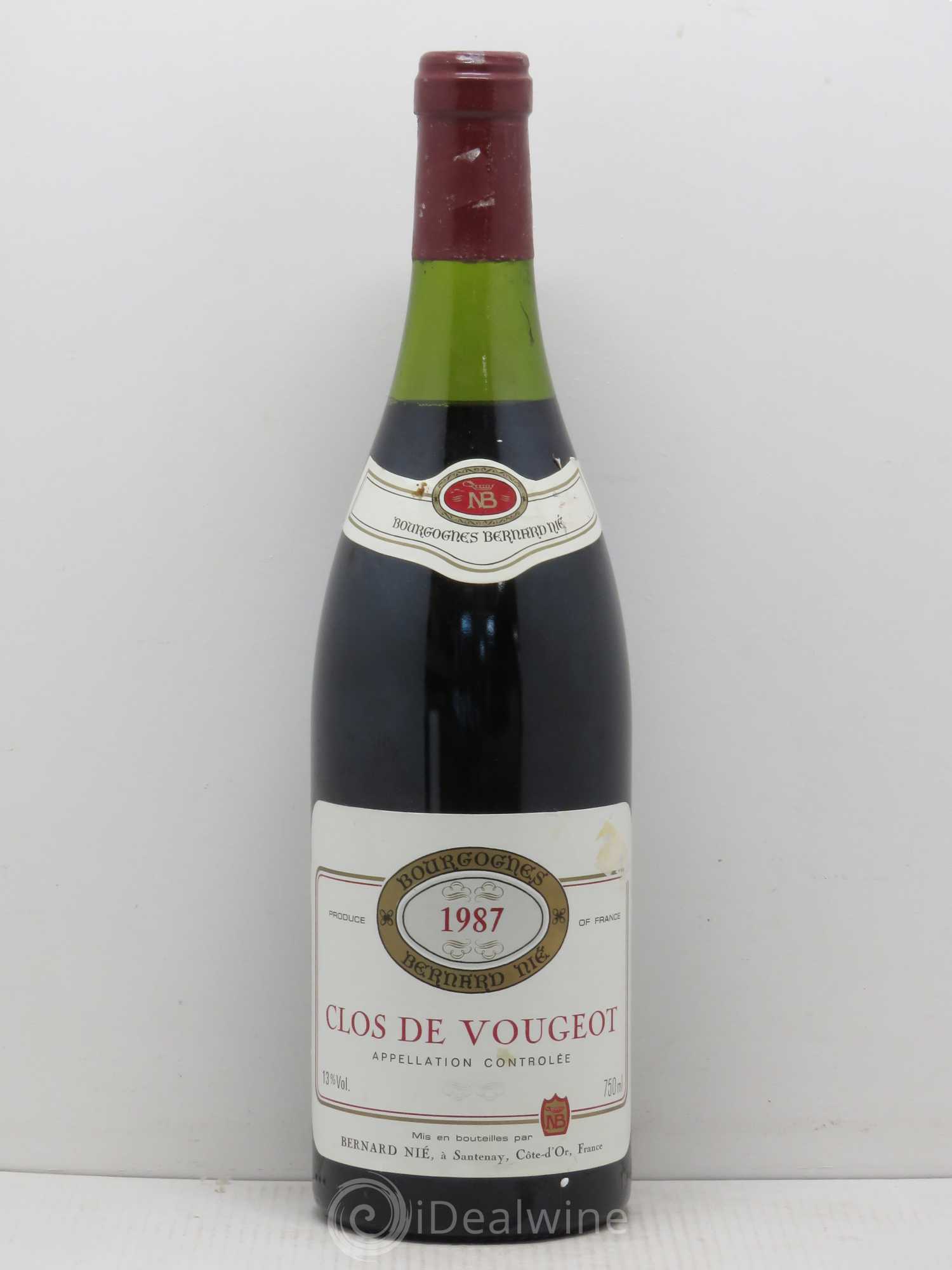 Clos de Vougeot Grand Cru Bernard Nié 1987 - Lot de 1 bouteille - 0