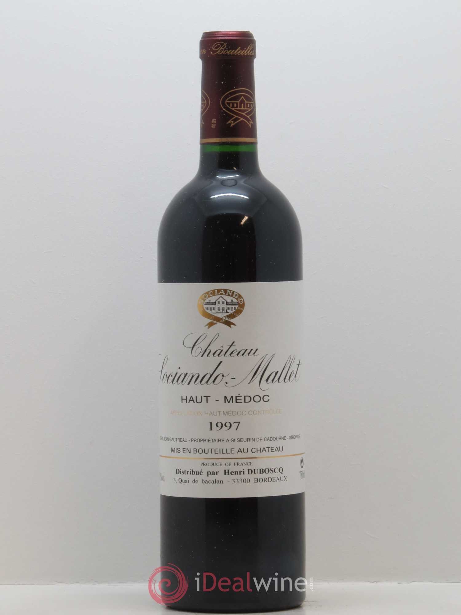 Château Sociando Mallet 1997 - Lot de 1 bouteille - 0