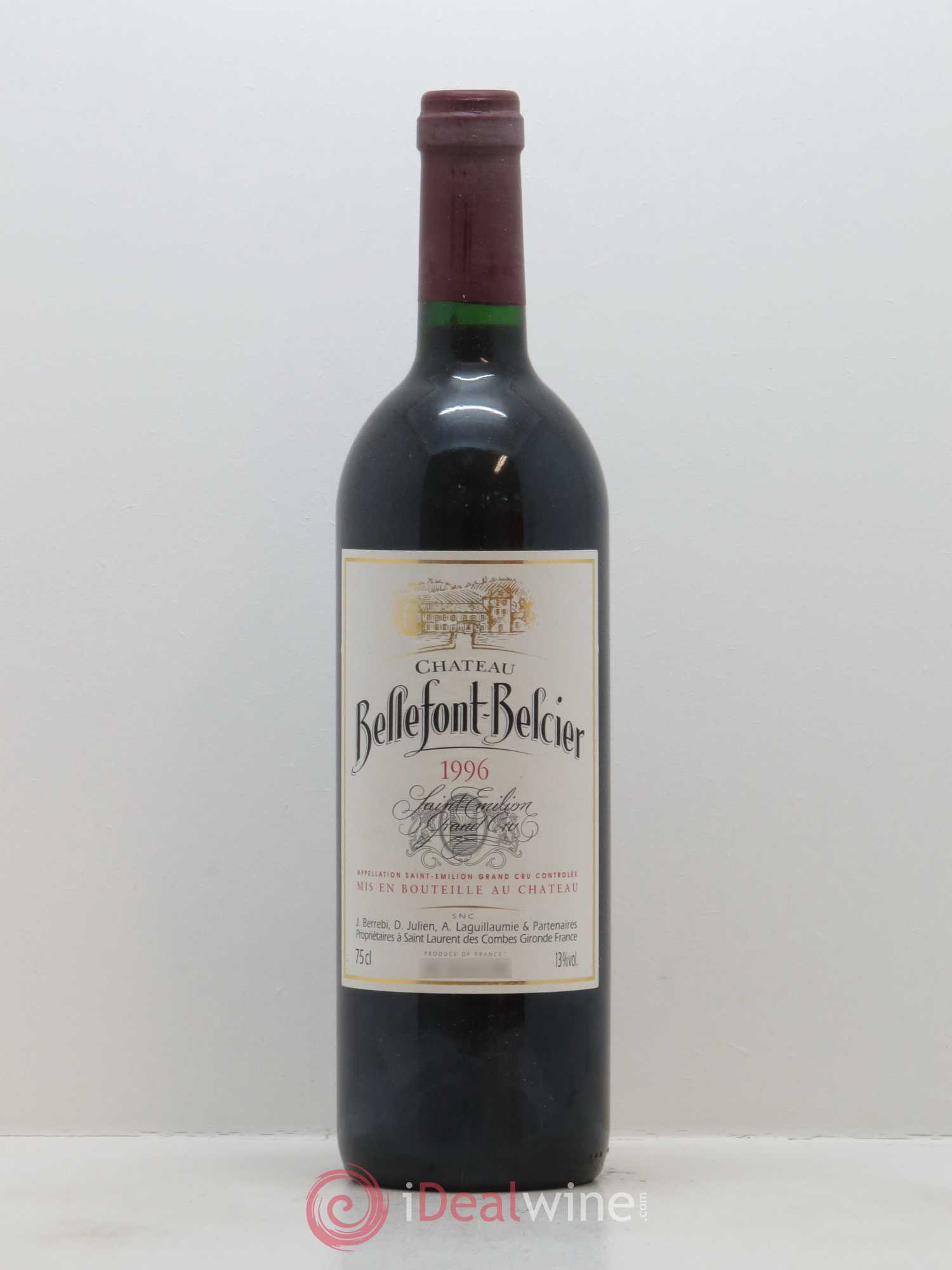 Château Bellefont-Belcier Grand Cru Classé 1996 - Lot de 1 bouteille - 0