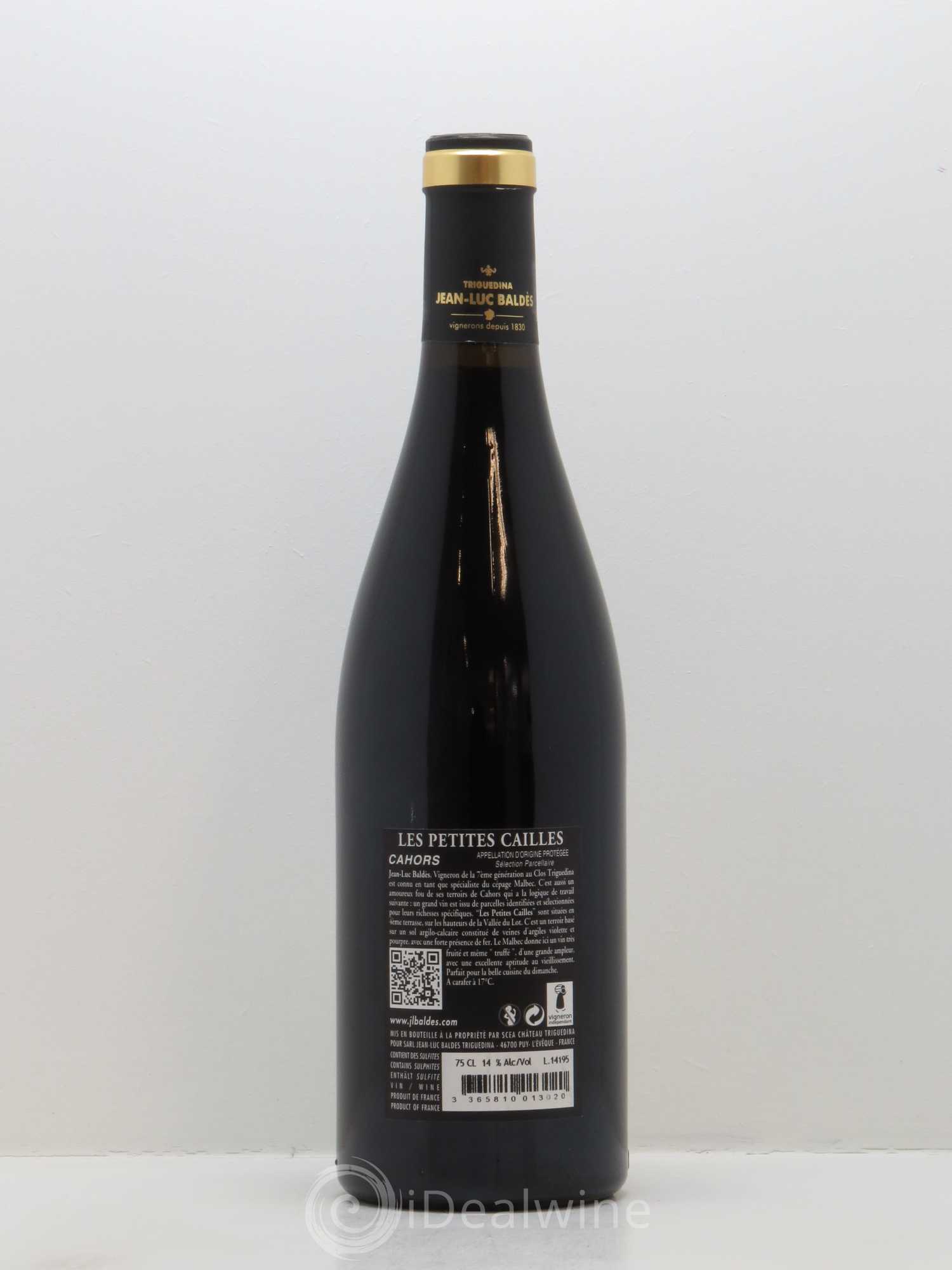 Cahors Clos Triguedina  Petites Cailles Jean-Luc Baldès 2012 - Lot de 1 bouteille - 1