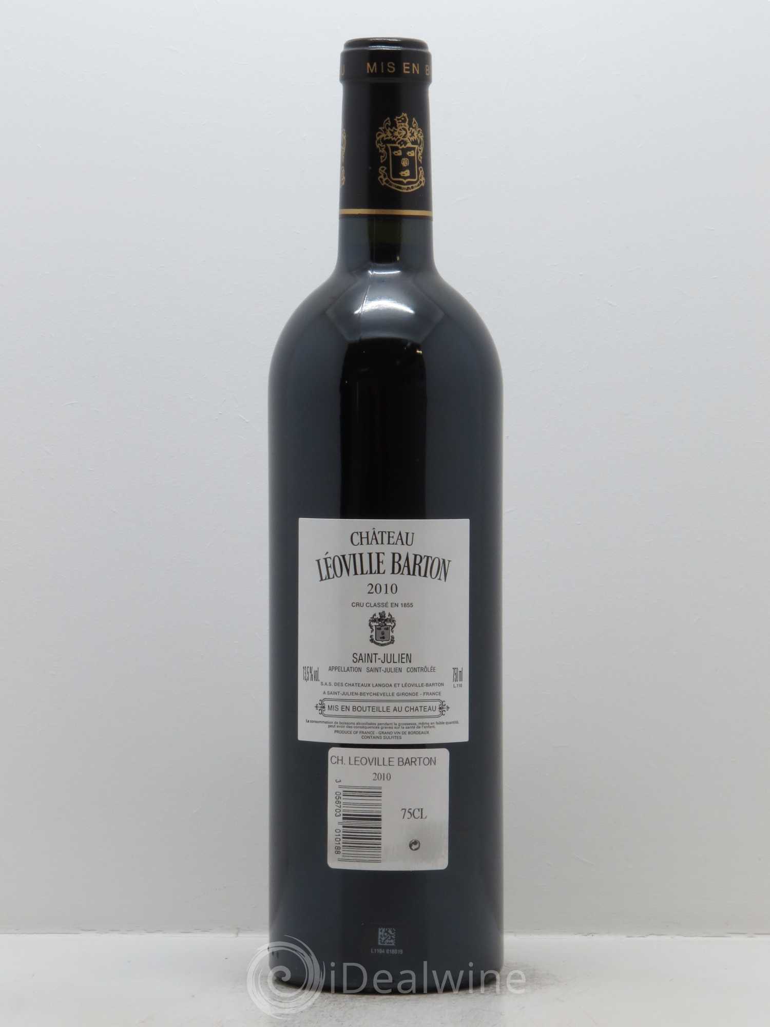 Château Léoville Barton 2ème Grand Cru Classé 2010 - Lot de 1 bouteille - 1