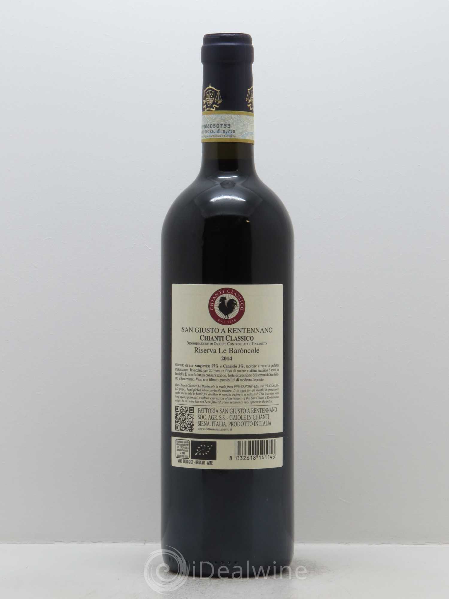Chianti Classico DOCG San Giusto A Rentennano Riserva Le Baroncole Famille Martini di Cigala 2014 - Lot de 1 bouteille - 1
