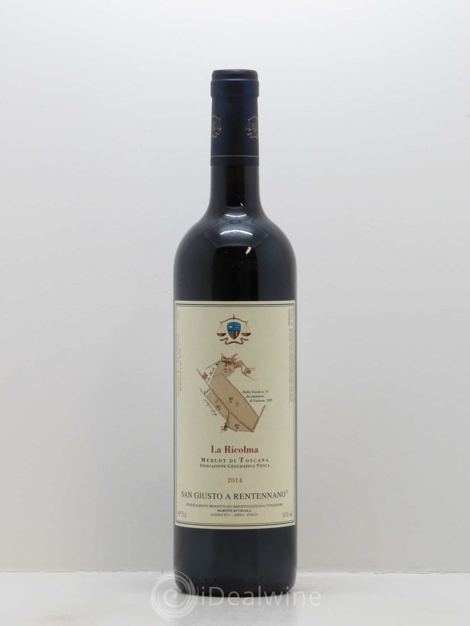 Merlot di Toscana IGT San Giusto A Rentennano La Ricolma Famille Martini di Cigala 2014 - Lot de 1 bouteille - 0