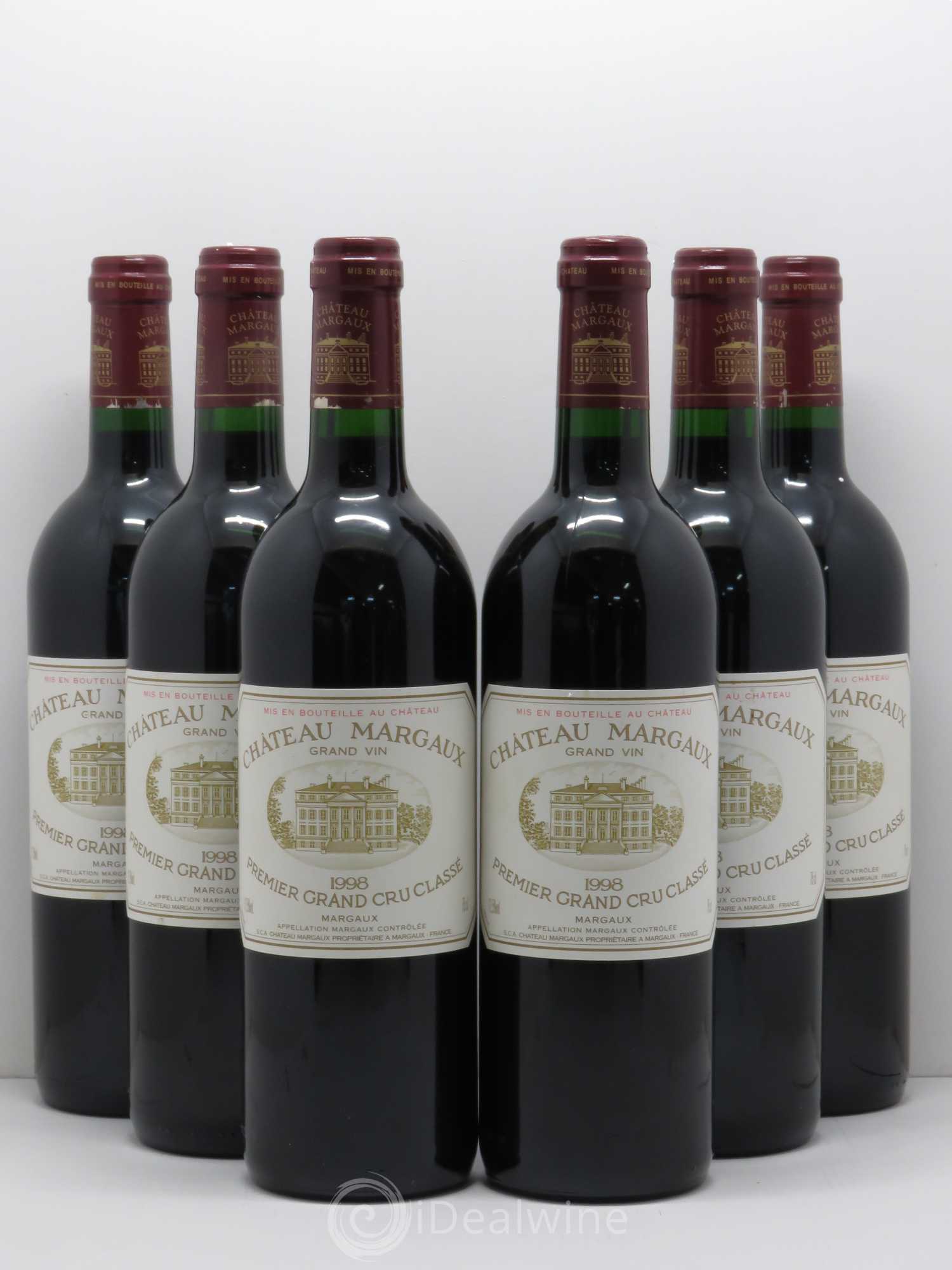 Château Margaux 1er Grand Cru Classé 1998 - Lot de 6 bouteilles - 0