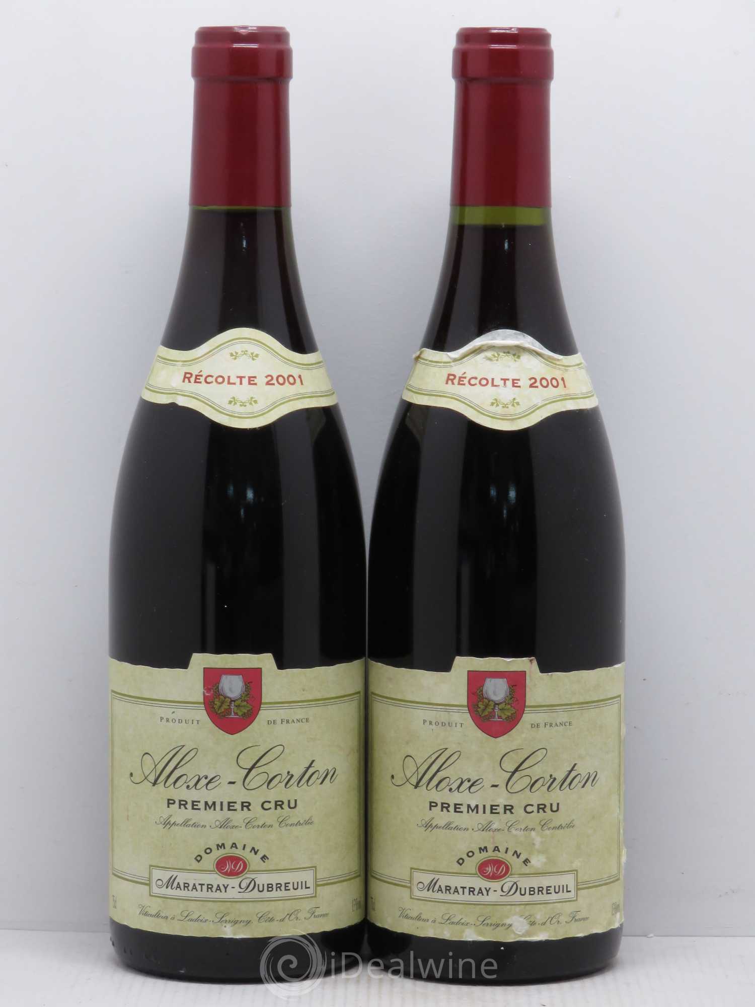 Aloxe-Corton 1er Cru Maratray Dubreuil 2001 - Lot de 2 bouteilles - 0