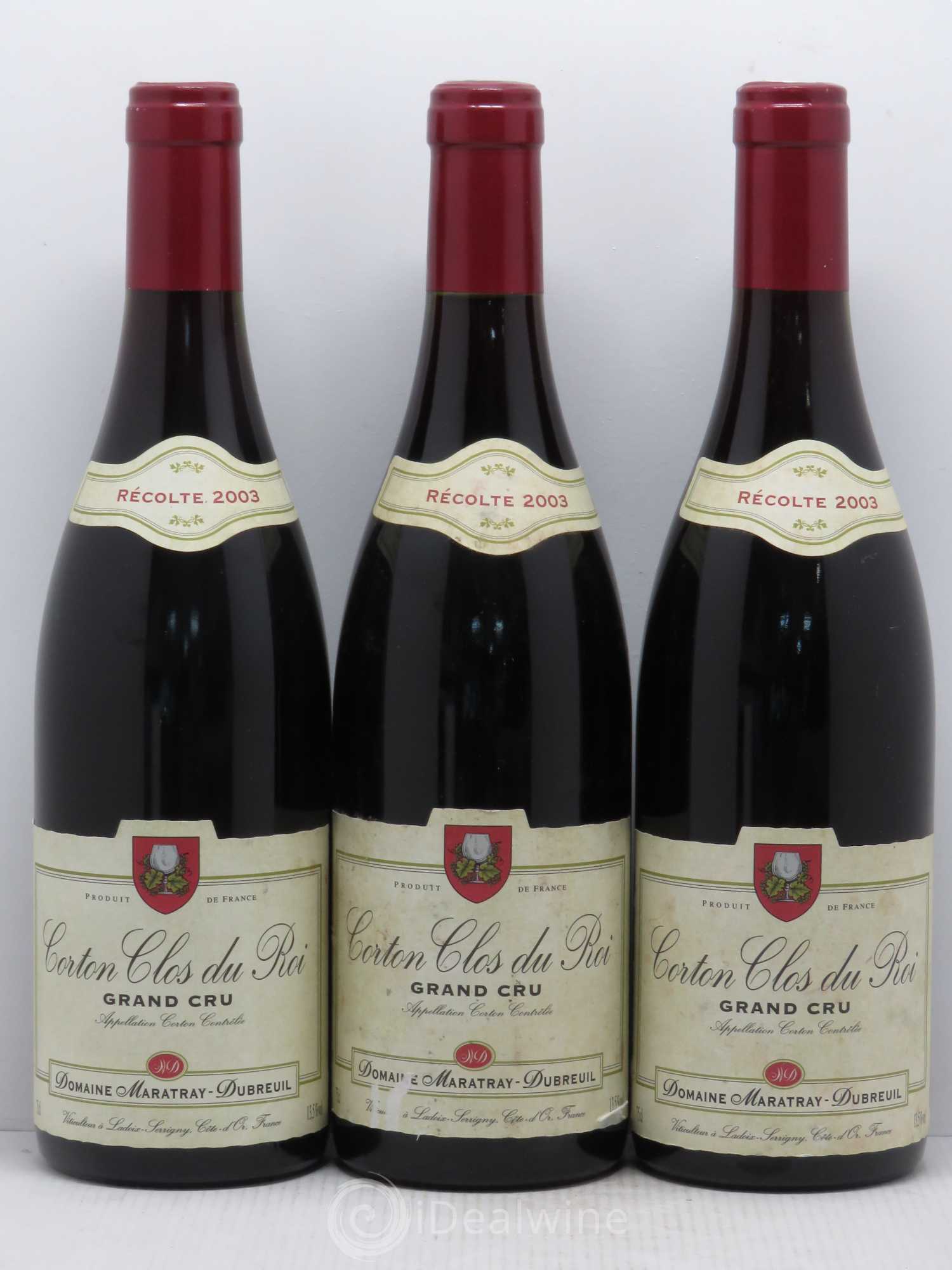 Corton Grand Cru Clos Du Roi Maratray Dubreuil 2003 - Posten von 3 Flaschen - 0