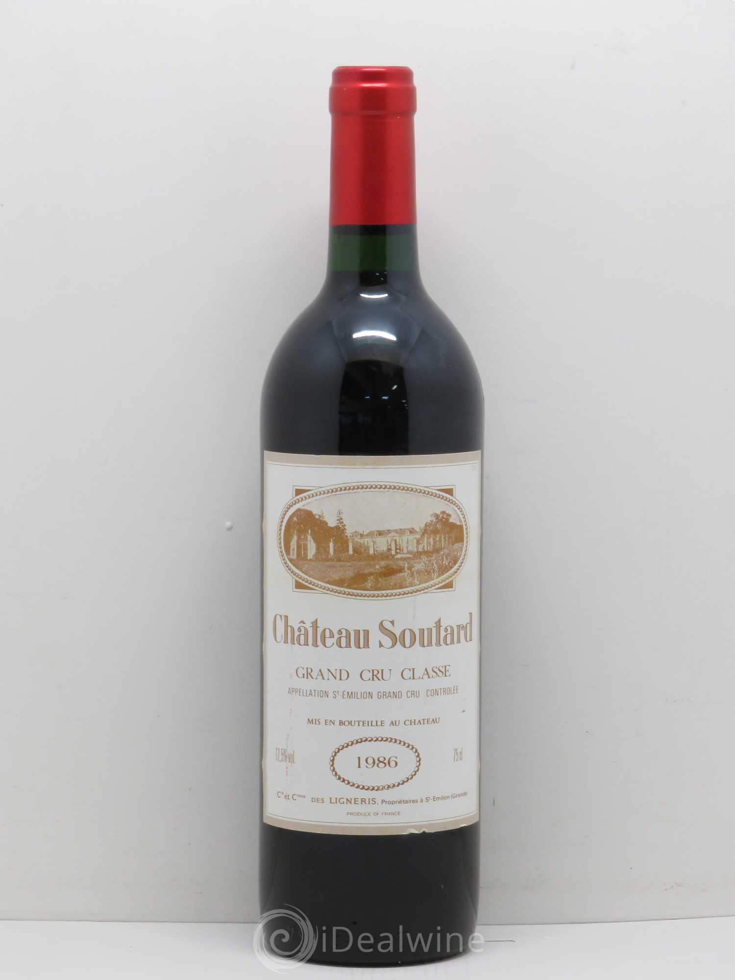Château Soutard Grand Cru Classé 1986 - Lot de 1 bouteille - 0