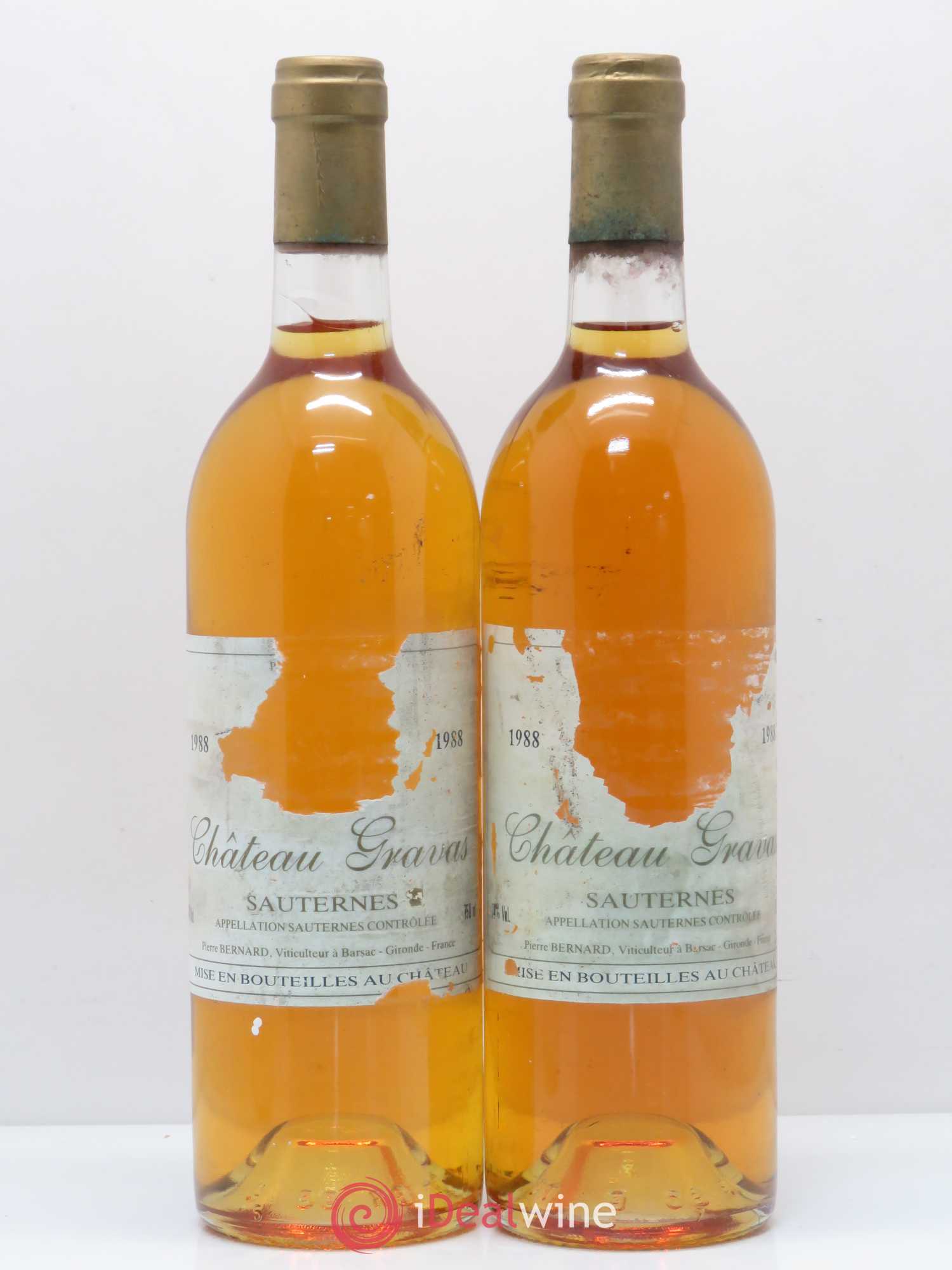 Château Gravas Cru Bourgeois 1988 - Lotto di 2 bottiglie - 0