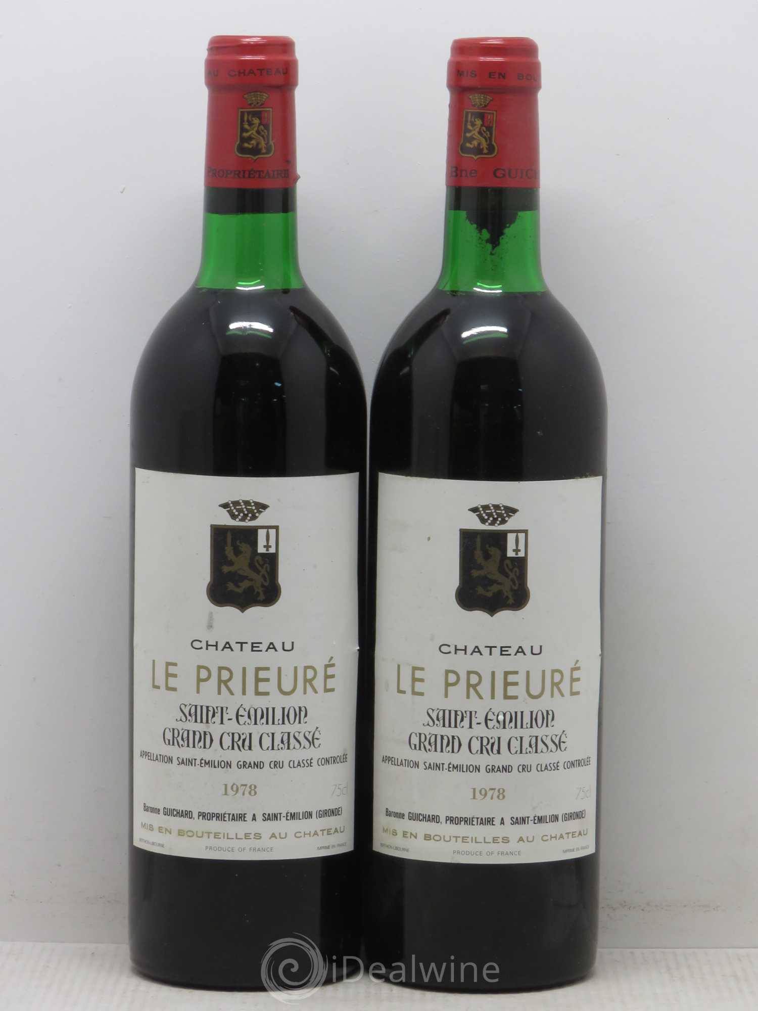 Château le Prieuré Grand Cru Classé 1978 - Lot de 2 bouteilles - 0