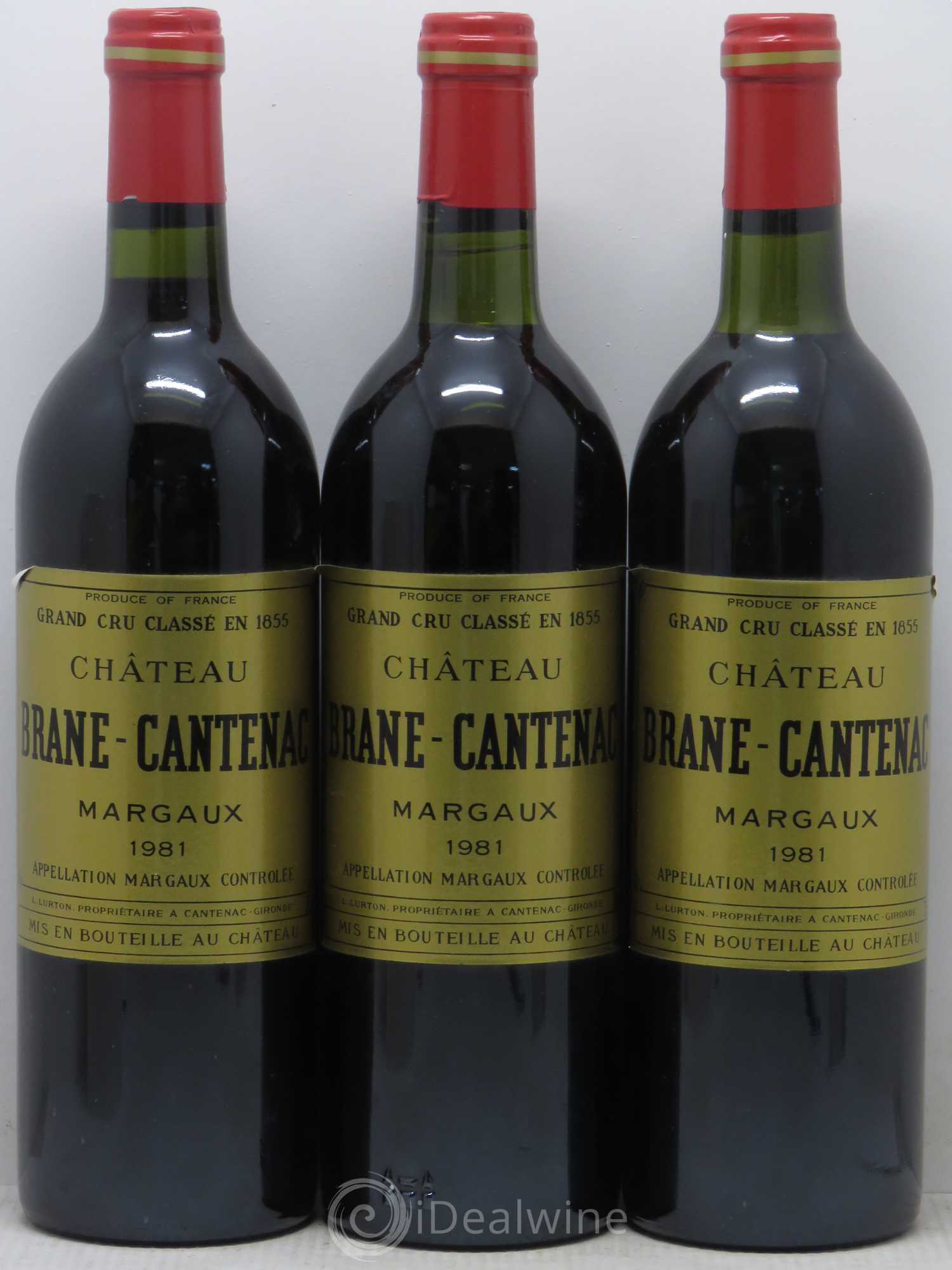 Château Brane Cantenac 2ème Grand Cru Classé 1981 - Lot de 3 bouteilles - 0