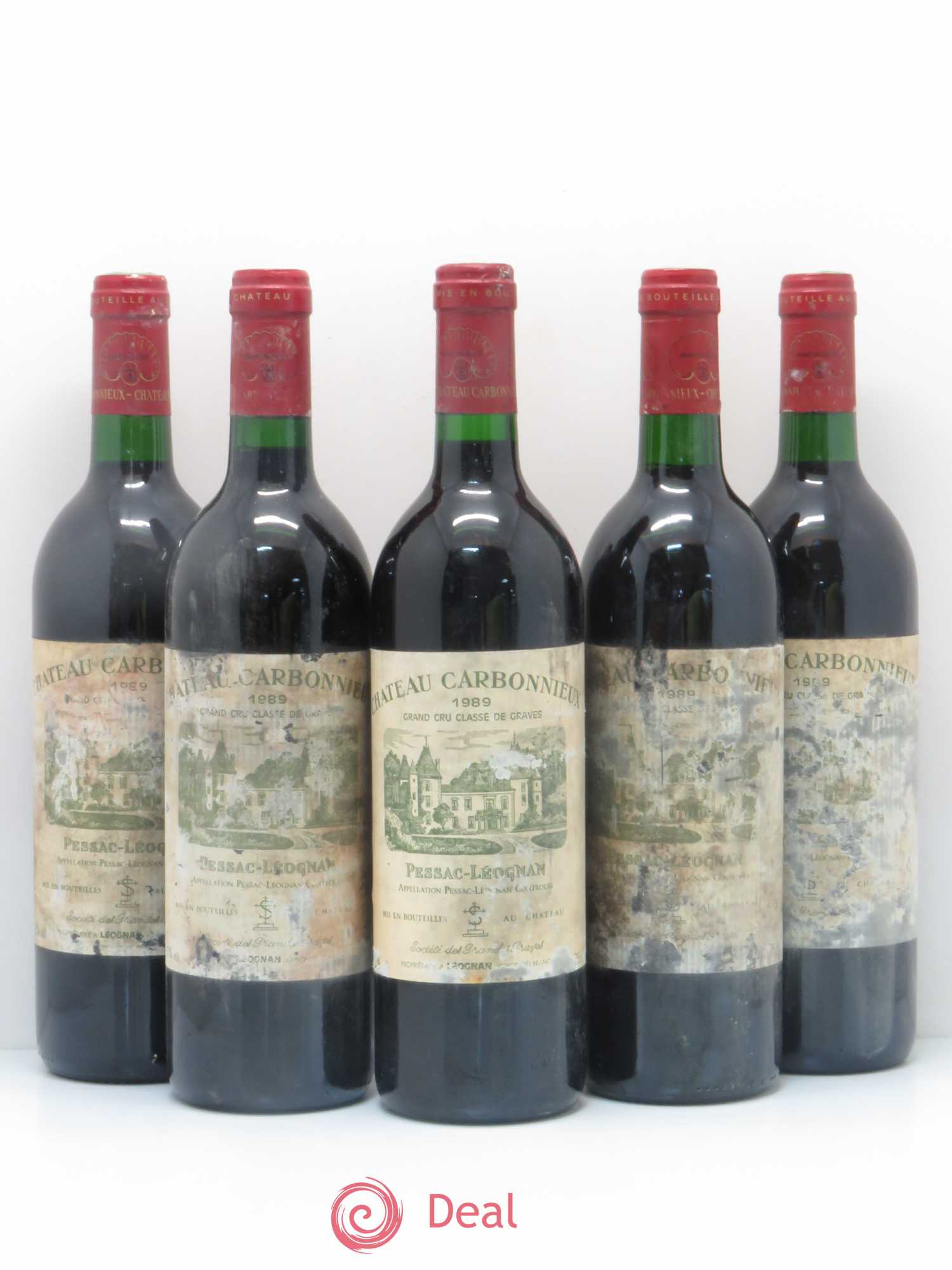 Château Carbonnieux Cru Classé de Graves 1989 - Lot de 5 bouteilles - 0