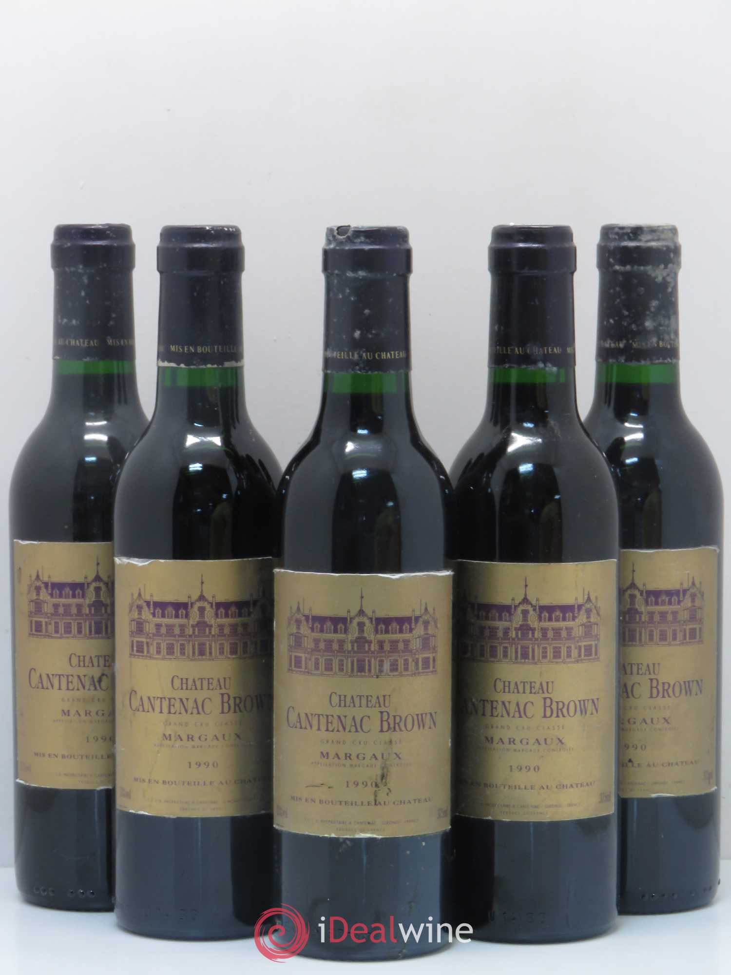 Château Cantenac Brown 3ème Grand Cru Classé 1990 - Lot de 5 demi bouteilles - 0
