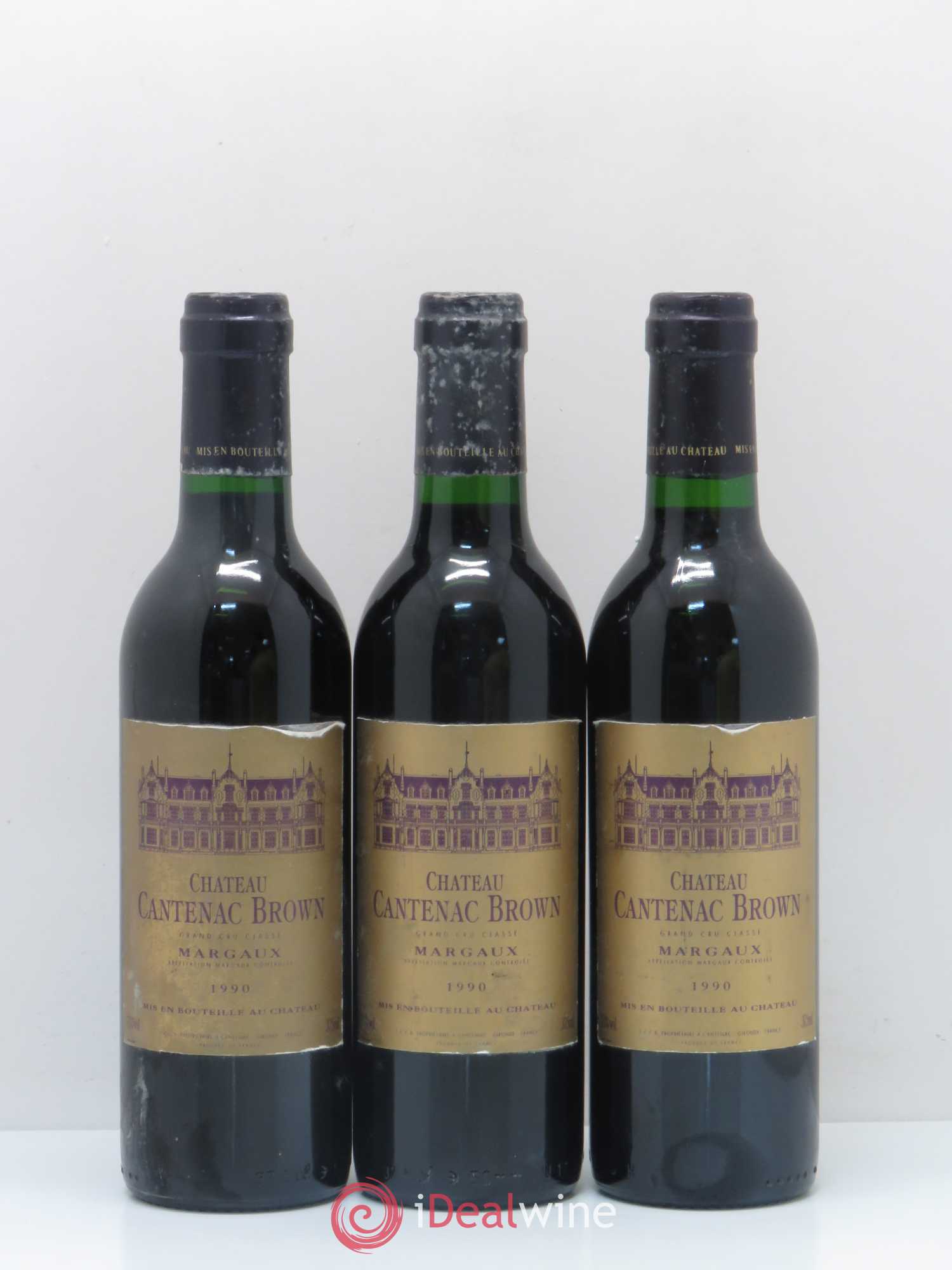 Château Cantenac Brown 3ème Grand Cru Classé 1990 - Lot de 3 demi bouteilles - 0