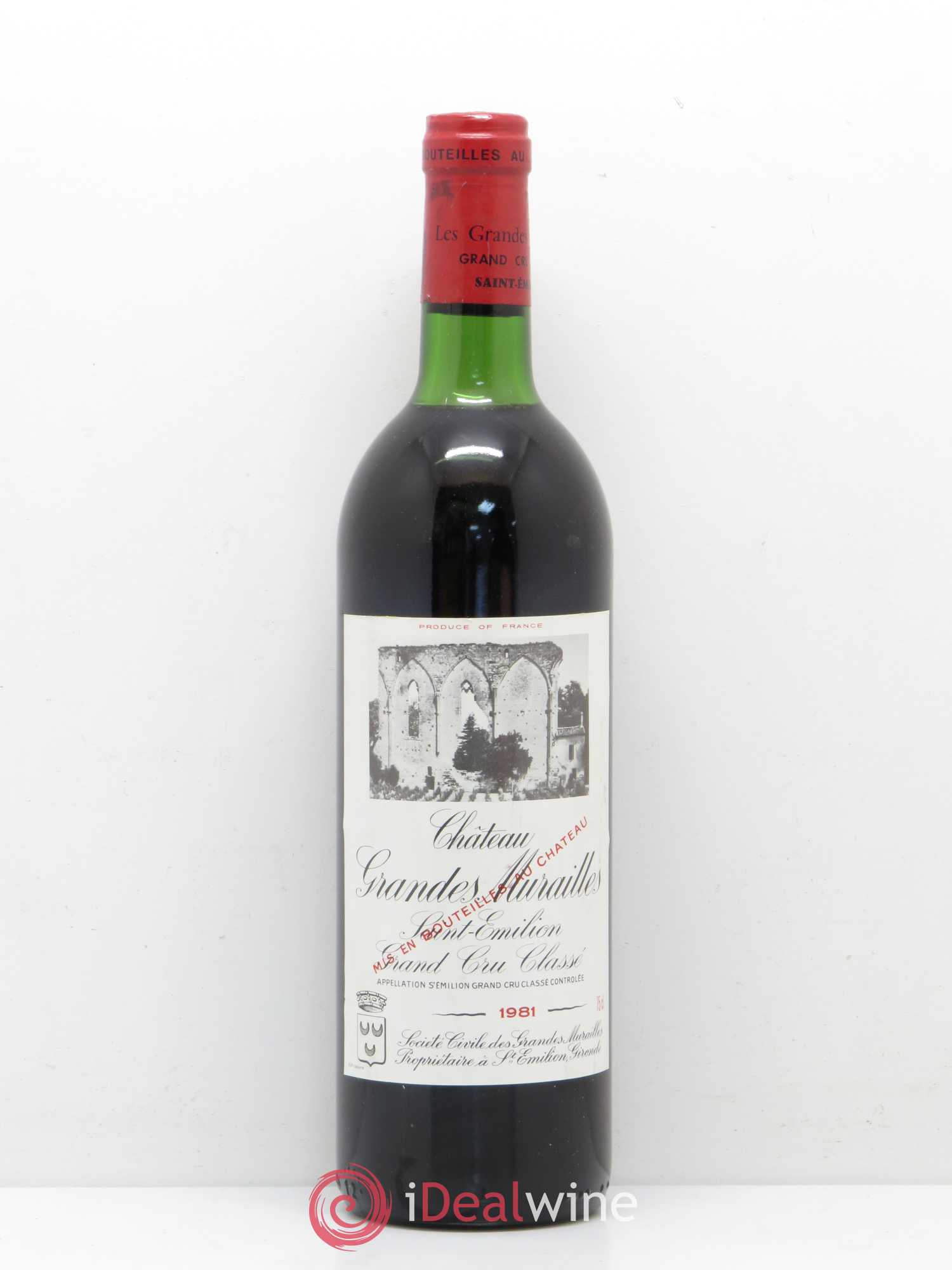 Château les Grandes Murailles Grand Cru Classé 1981 - Lot de 1 bouteille - 0