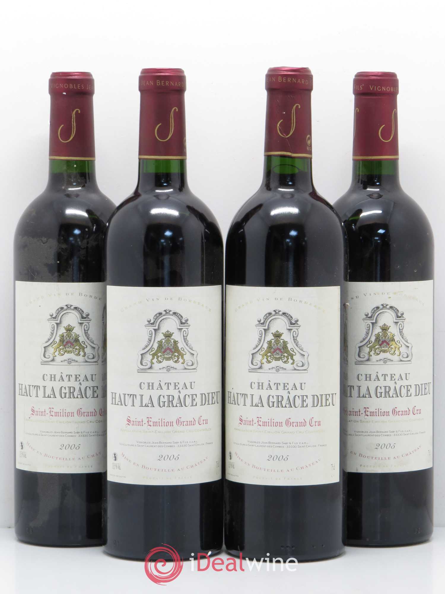Saint-Émilion Grand Cru Château Haut La Grace Dieu 2005 - Posten von 4 Flaschen - 0