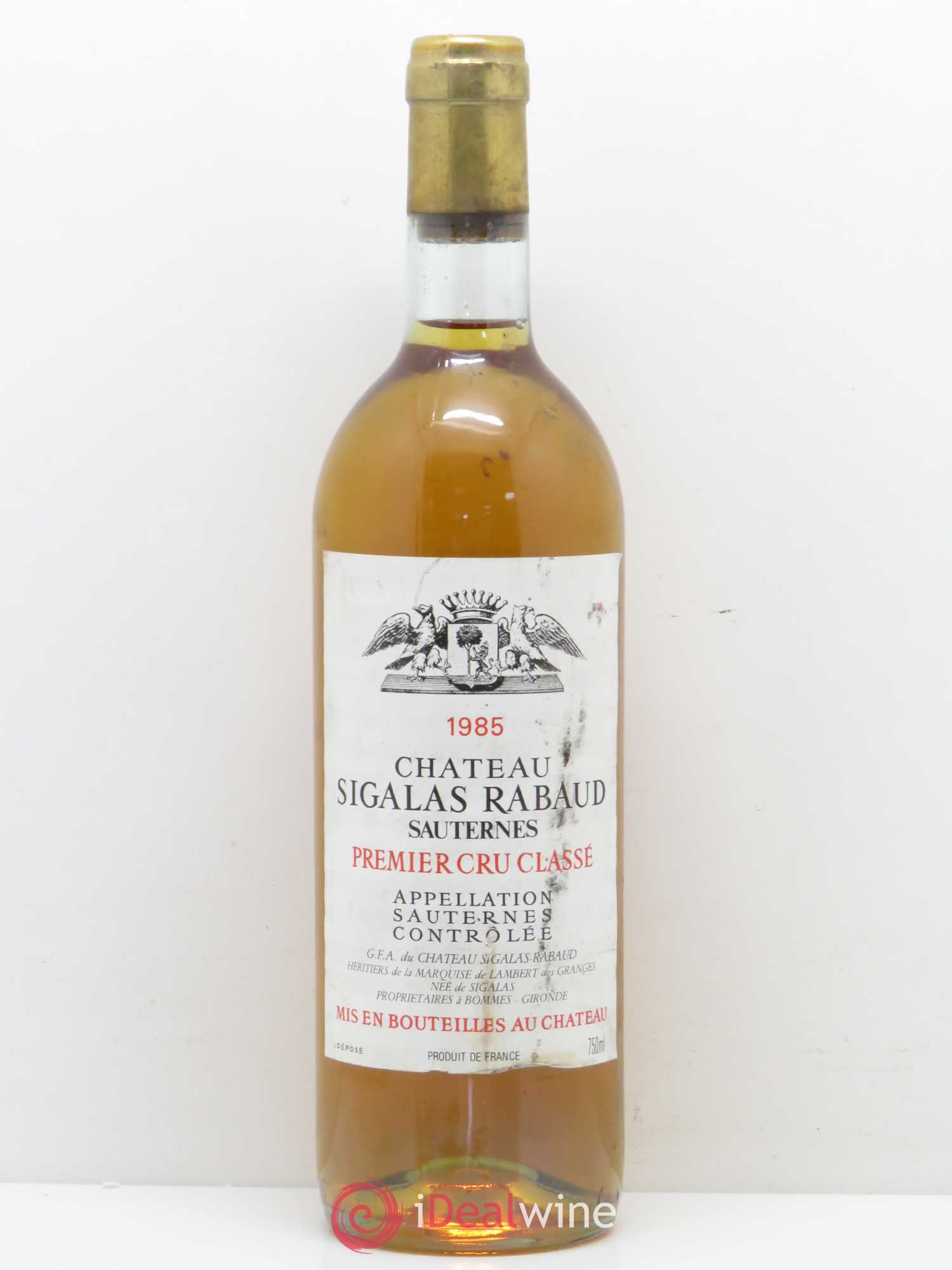 Château Sigalas Rabaud 1er Grand Cru Classé 1985 - Posten von 1 Flasche - 0