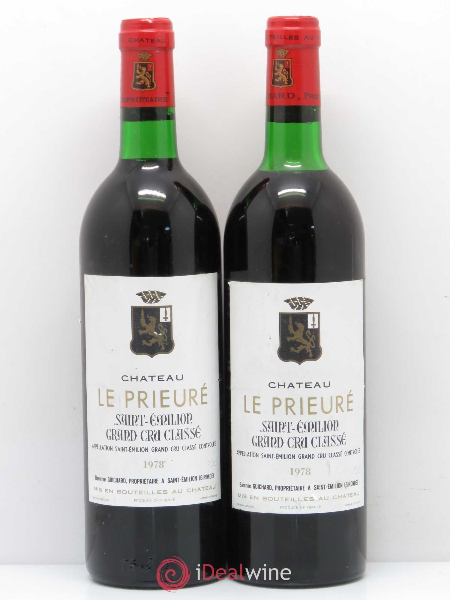 Château le Prieuré Grand Cru Classé 1978 - Lot de 2 bouteilles - 0