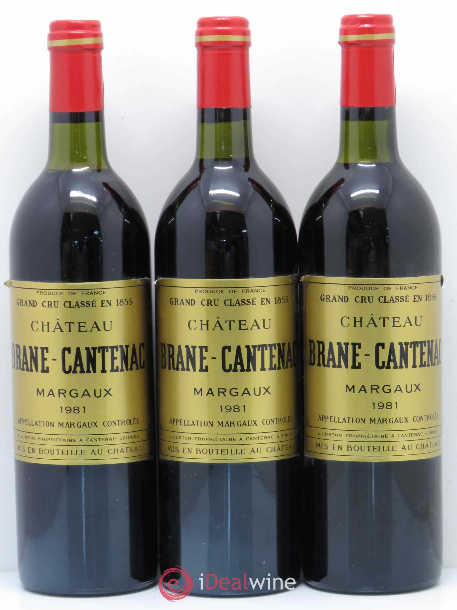 Château Brane Cantenac 2ème Grand Cru Classé 1981 - Lot de 3 bouteilles - 0