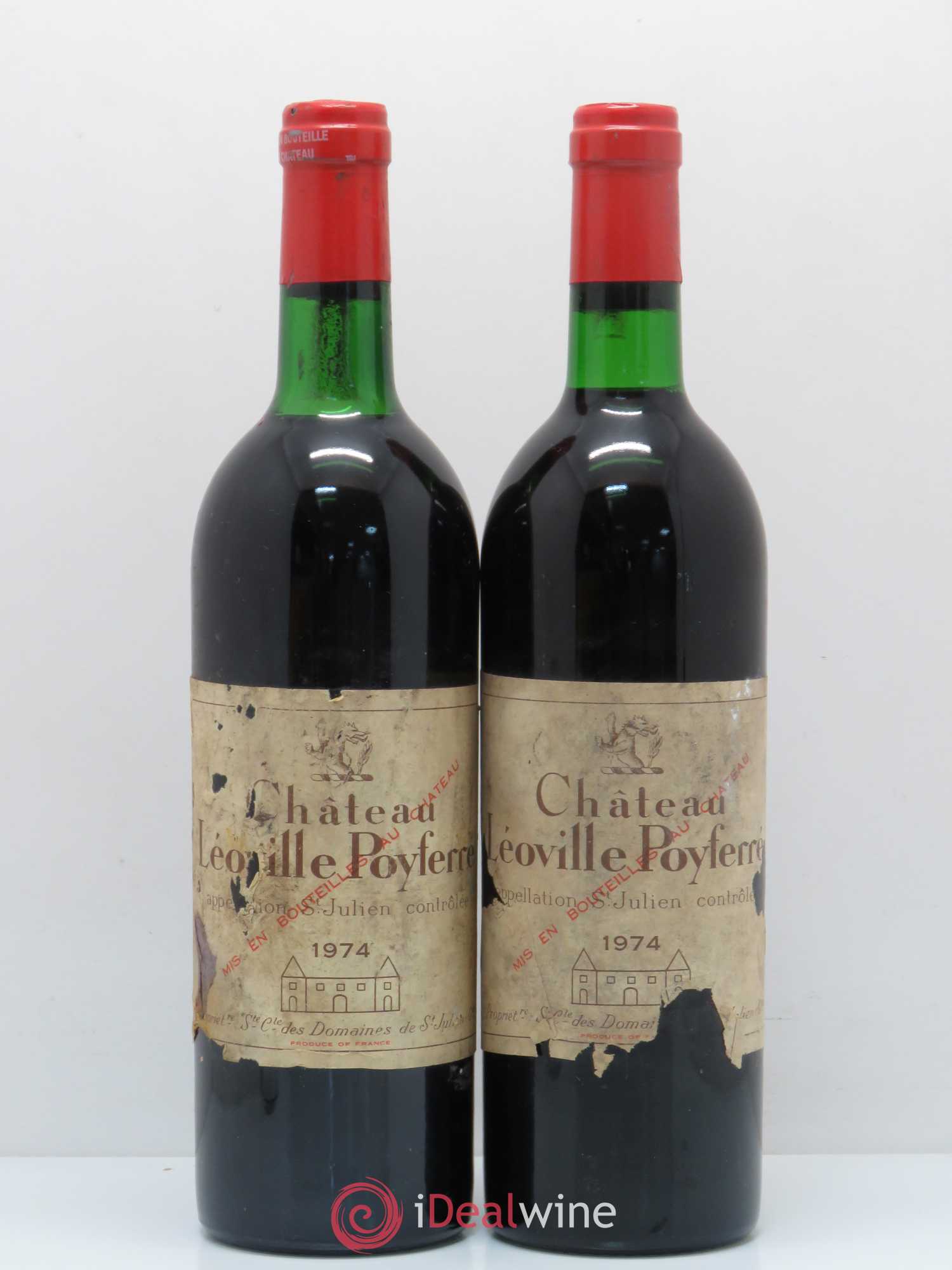 Château Léoville Poyferré 2ème Grand Cru Classé 1974 - Lot de 2 bouteilles - 0