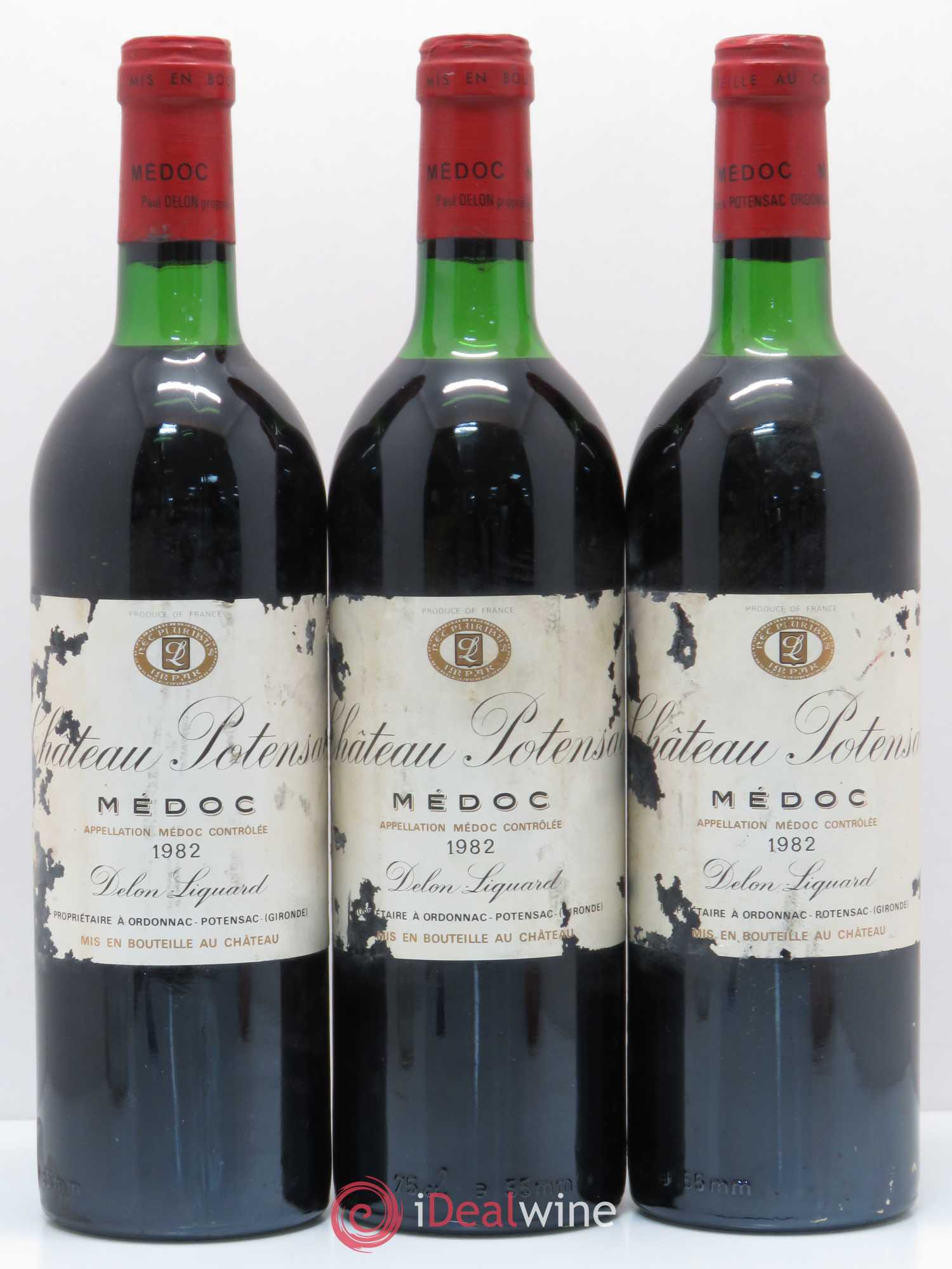 Château Potensac 1982 - Lot de 3 bouteilles - 0