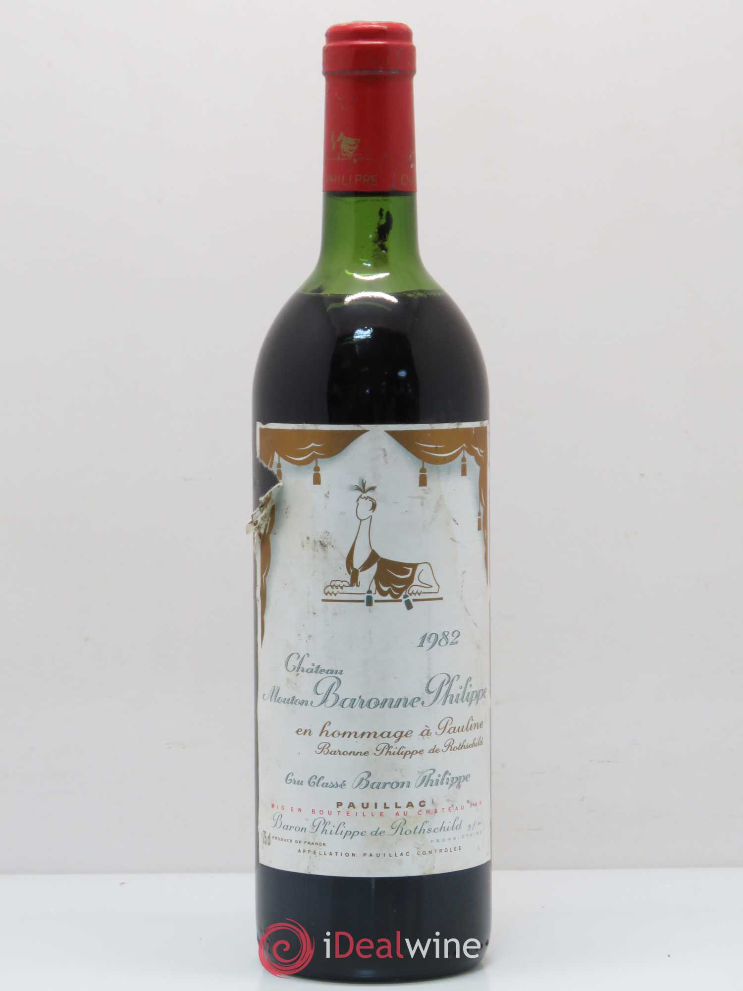 Château d' Armailhac - Mouton Baron(ne) Philippe 5ème Grand Cru Classé 1982 - Lot de 1 bouteille - 0