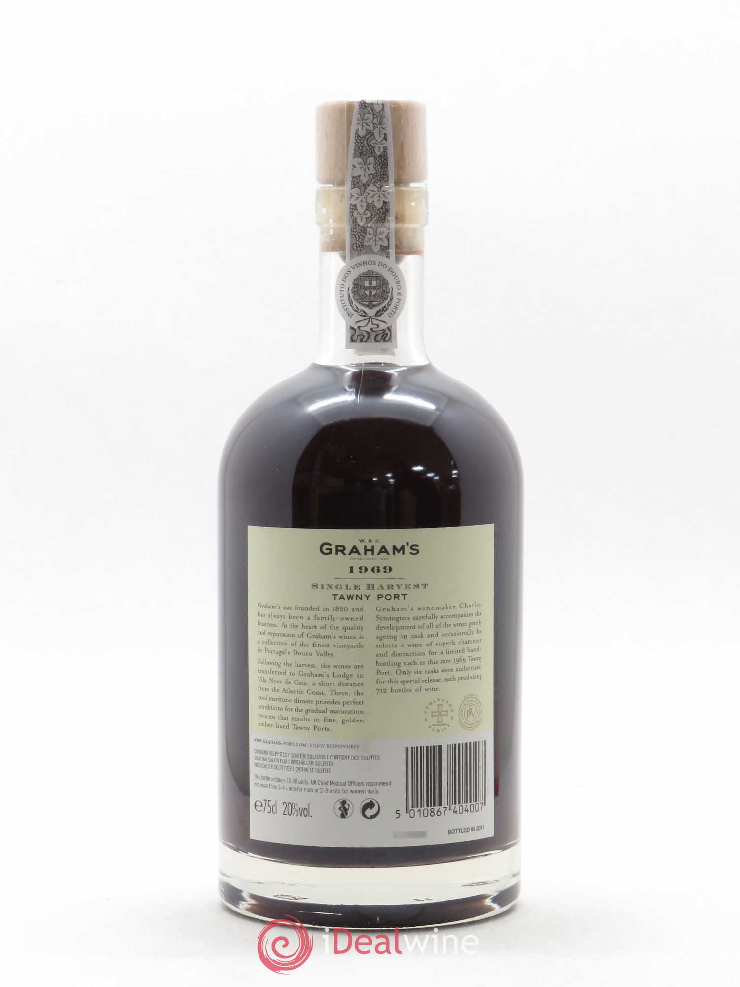 Porto Single Harvest Tawny W. & J. Graham's 1969 - Posten von 1 Flasche - 1