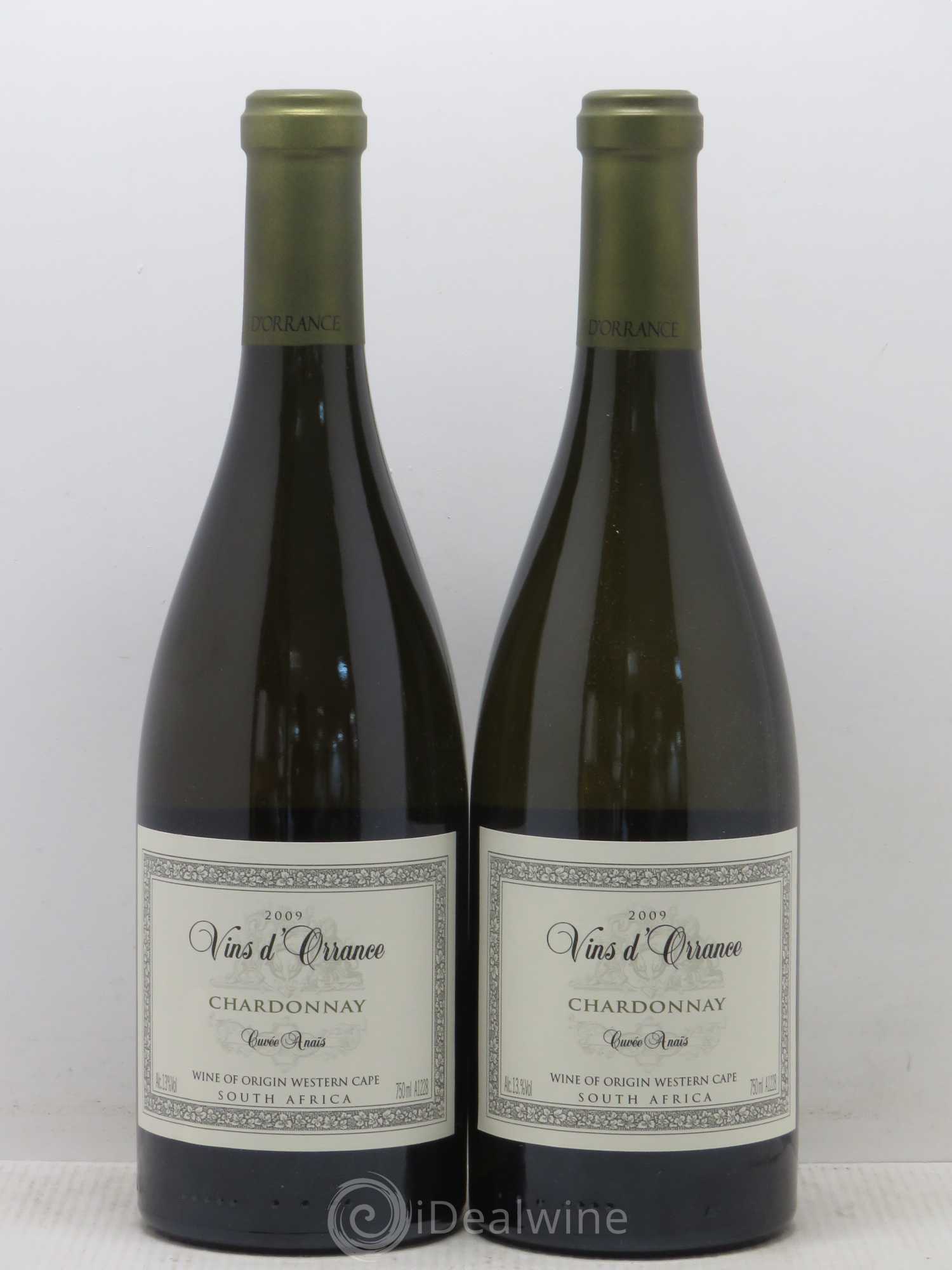 Western Cape Vins d'Orrance Cuvée Anais - Chardonnay Dorrance Wines 2009 - Lot de 2 bouteilles - 0