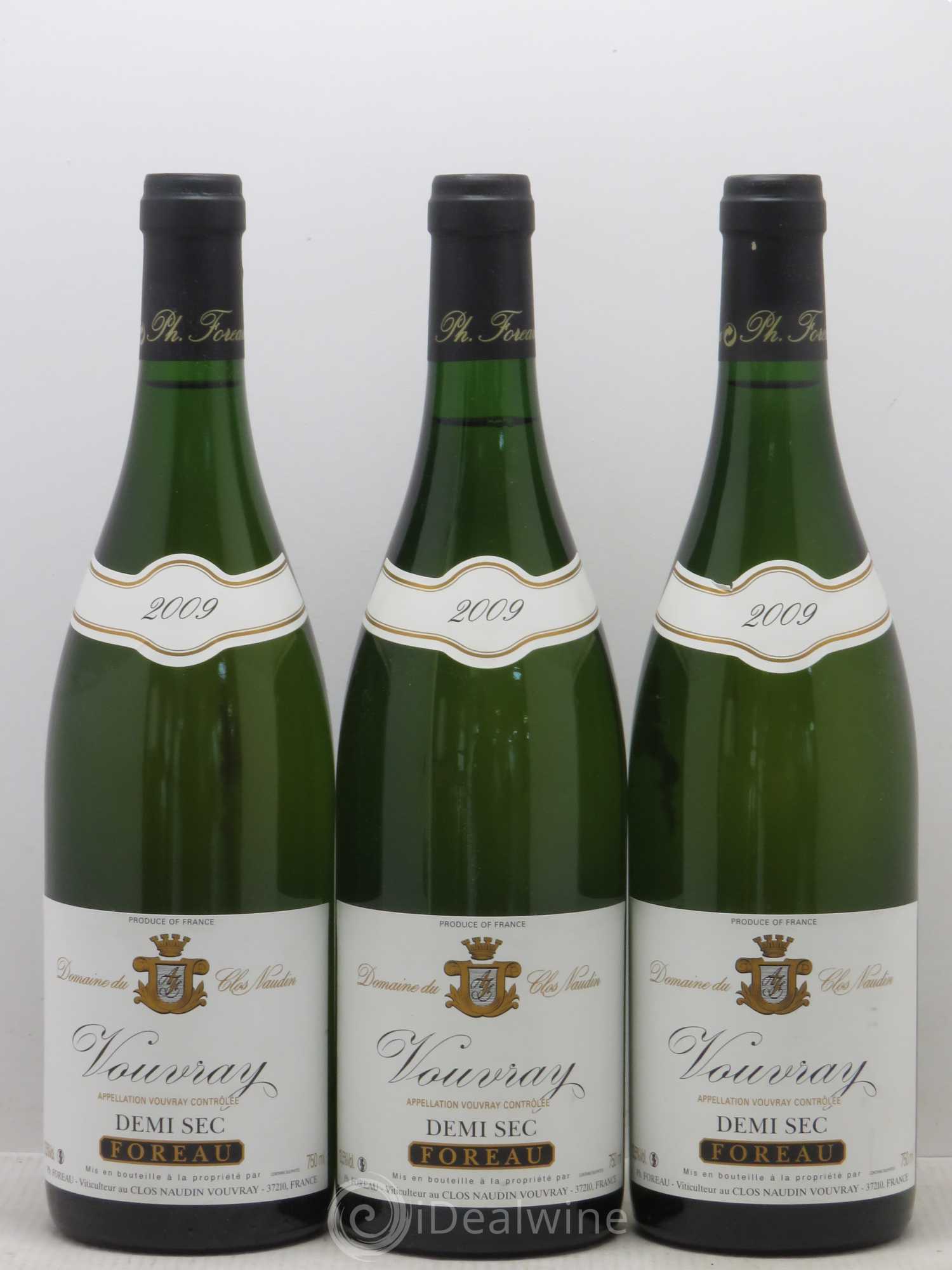 Vouvray Demi-Sec Clos Naudin - Philippe Foreau 2009 - Lot de 3 bouteilles - 0