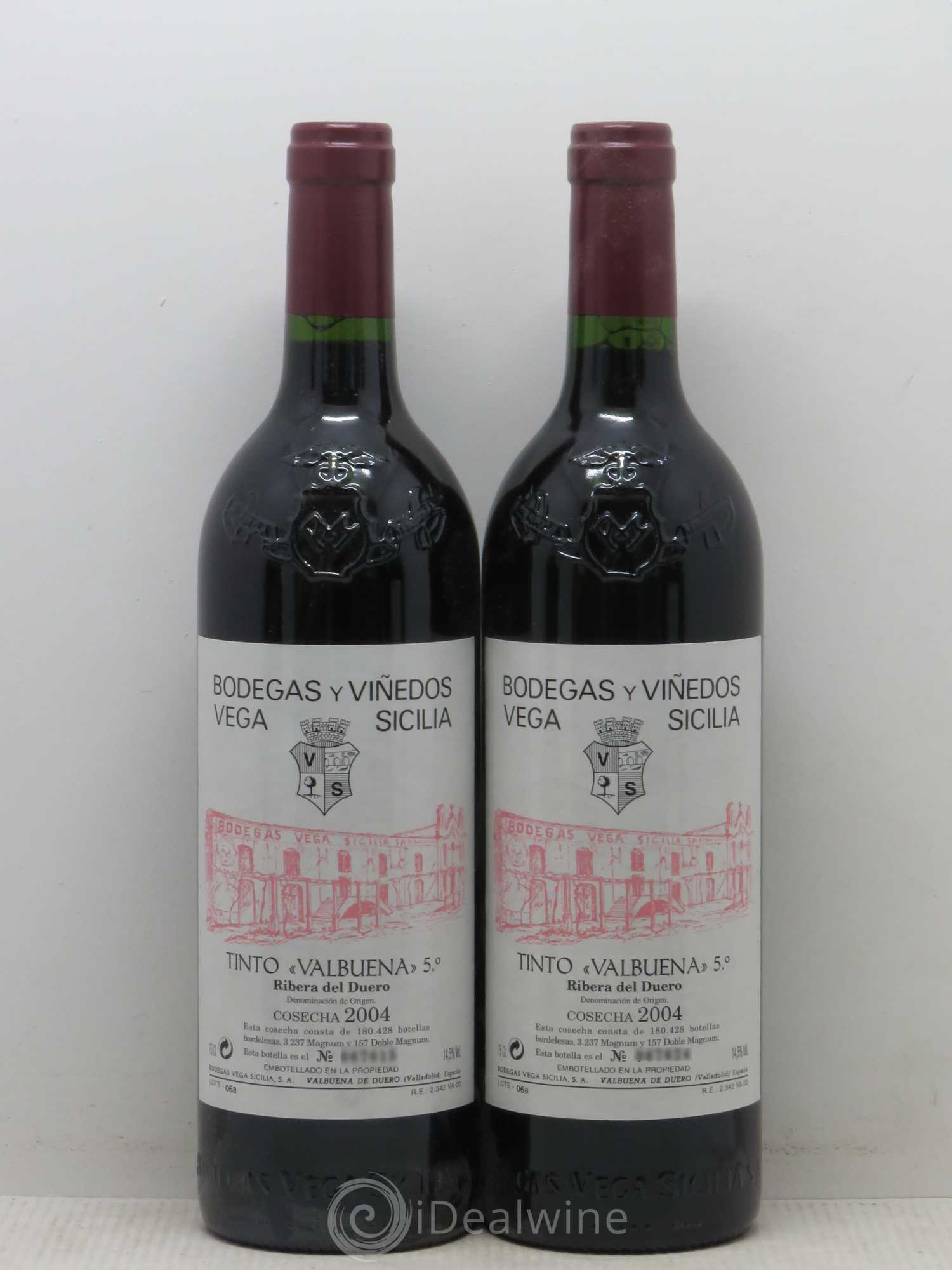 Ribera Del Duero DO Vega Sicilia Valbuena 5 ano Famille Alvarez 2004 - Lot de 2 bouteilles - 0