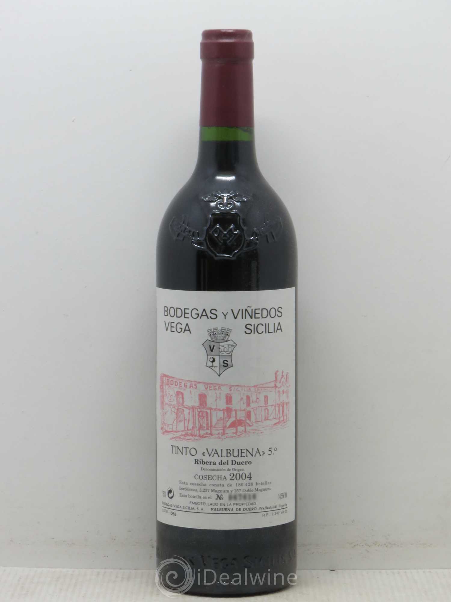 Ribera Del Duero DO Vega Sicilia Valbuena 5 ano Famille Alvarez 2004 - Lot de 1 bouteille - 0