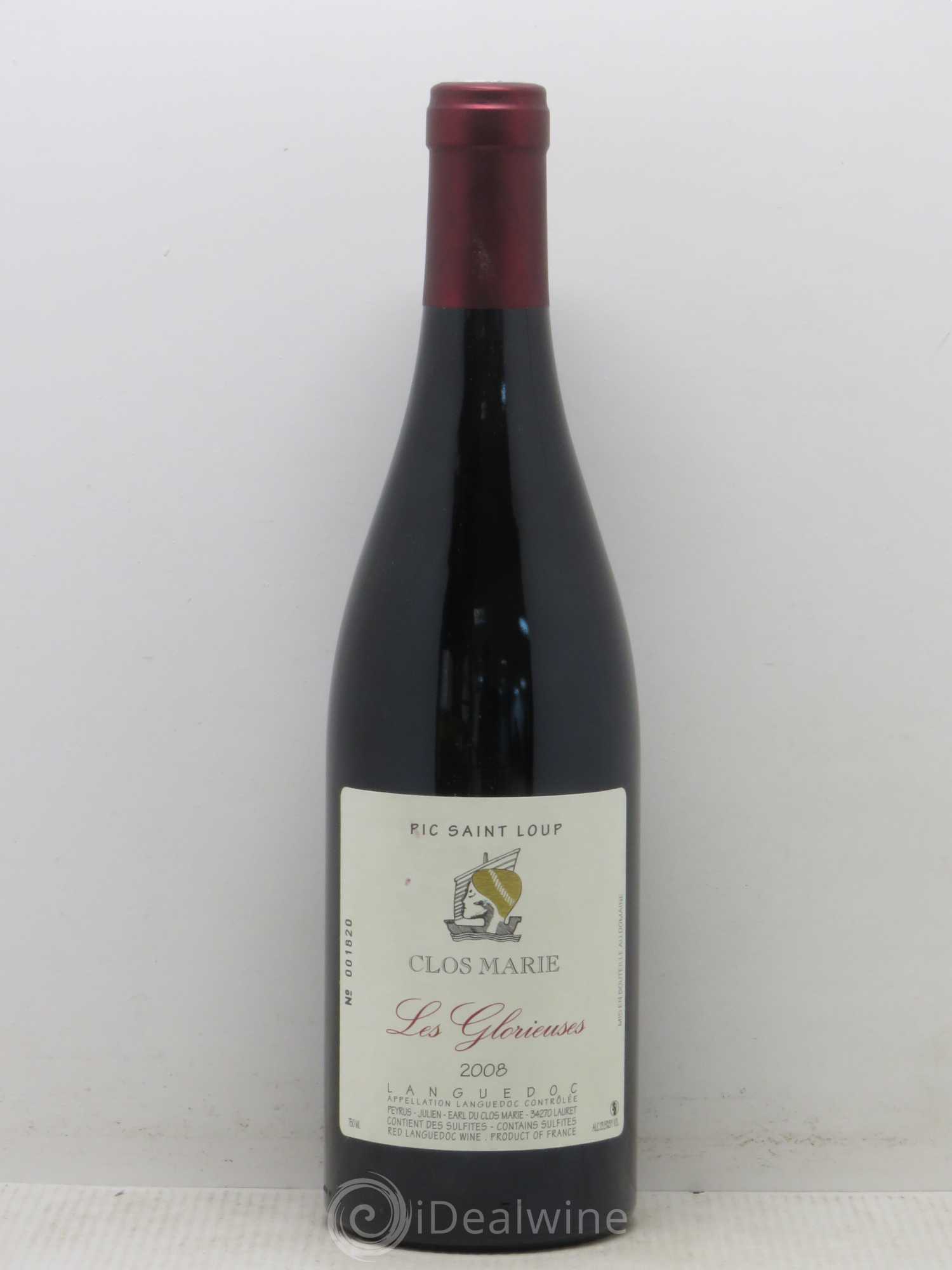 Pic Saint-Loup Clos Marie Les Glorieuses Christophe Peyrus et Françoise Julien 2008 - Lot de 1 bouteille - 0