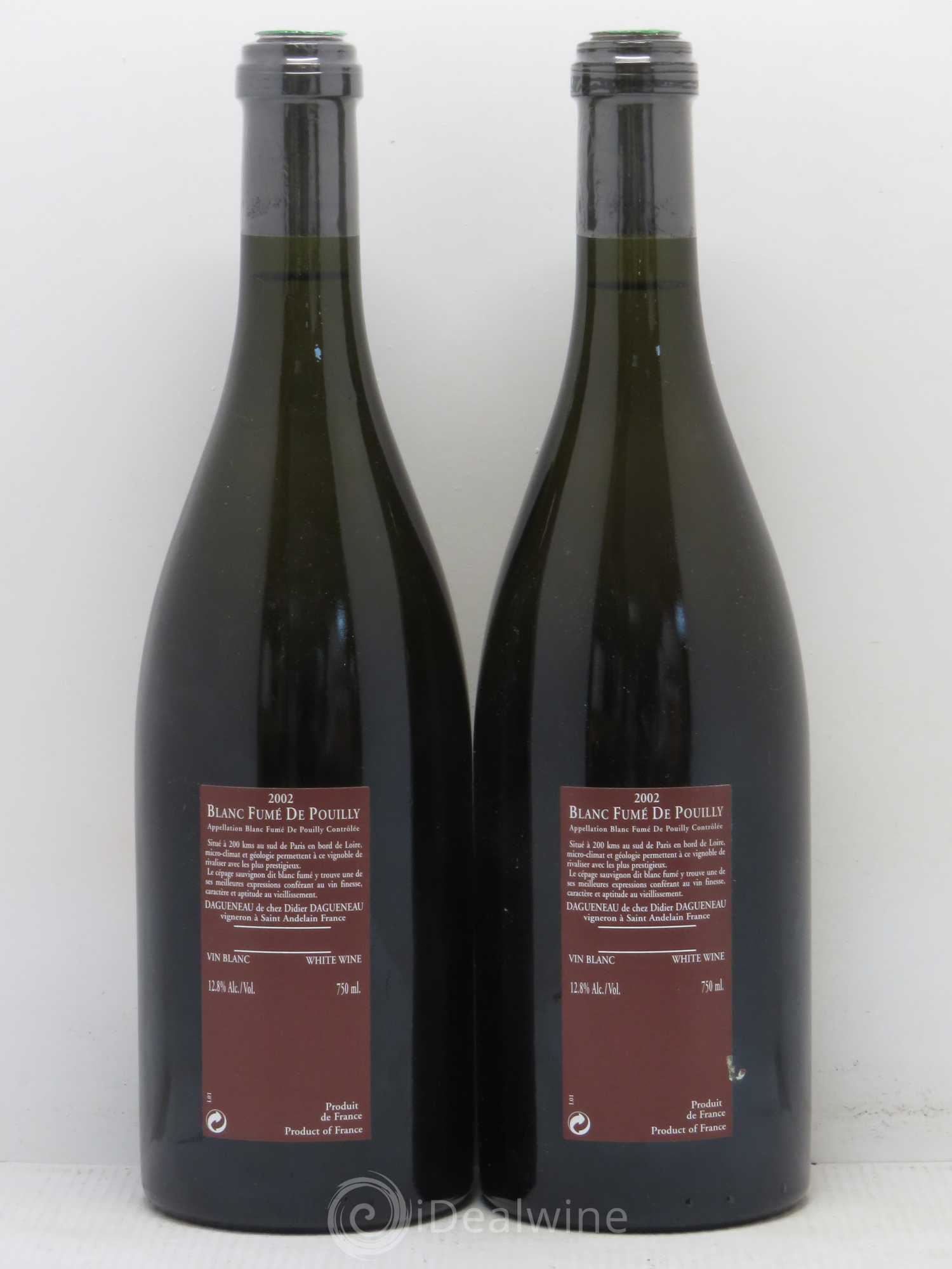 Vin de France (anciennement Pouilly-Fumé) Pur Sang Dagueneau (Domaine Didier - Louis-Benjamin) 2002 - Lot de 2 bouteilles - 1