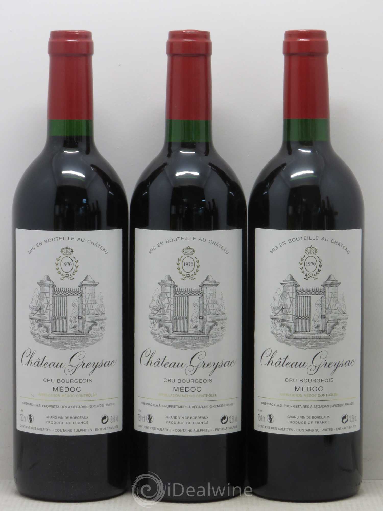 Château Greysac Cru Bourgeois (sans prix de réserve) 1970 - Lot de 6 bouteilles - 1